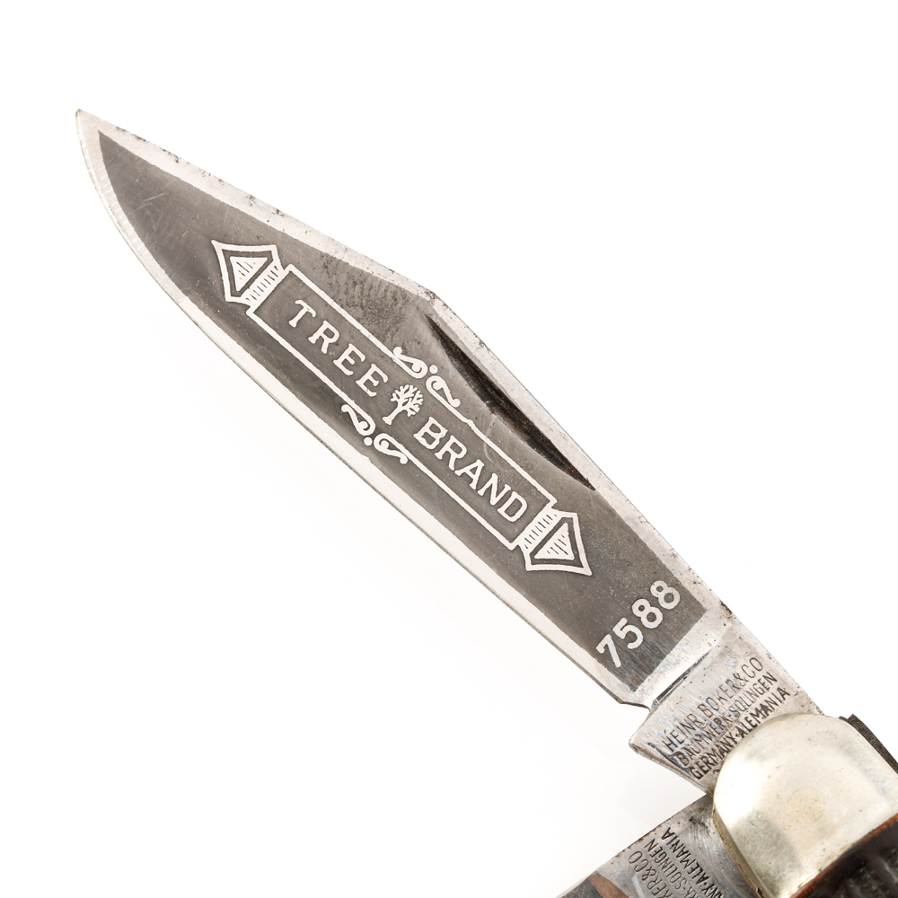 Vintage Boker USA tree brand three blade pocket knife