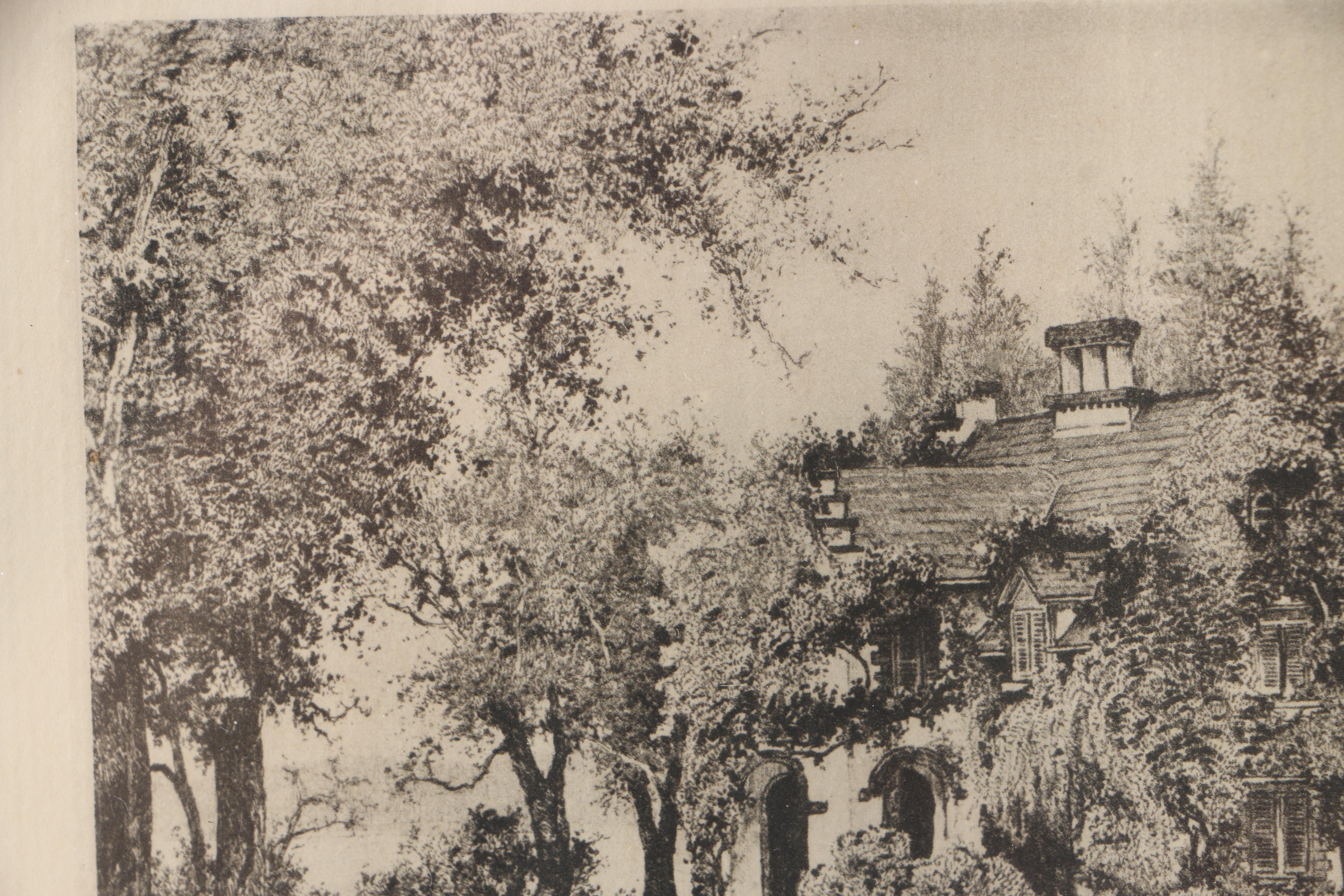 G. Mercer Engraving on Paper "Sunnyside - Home of Washington Irving"