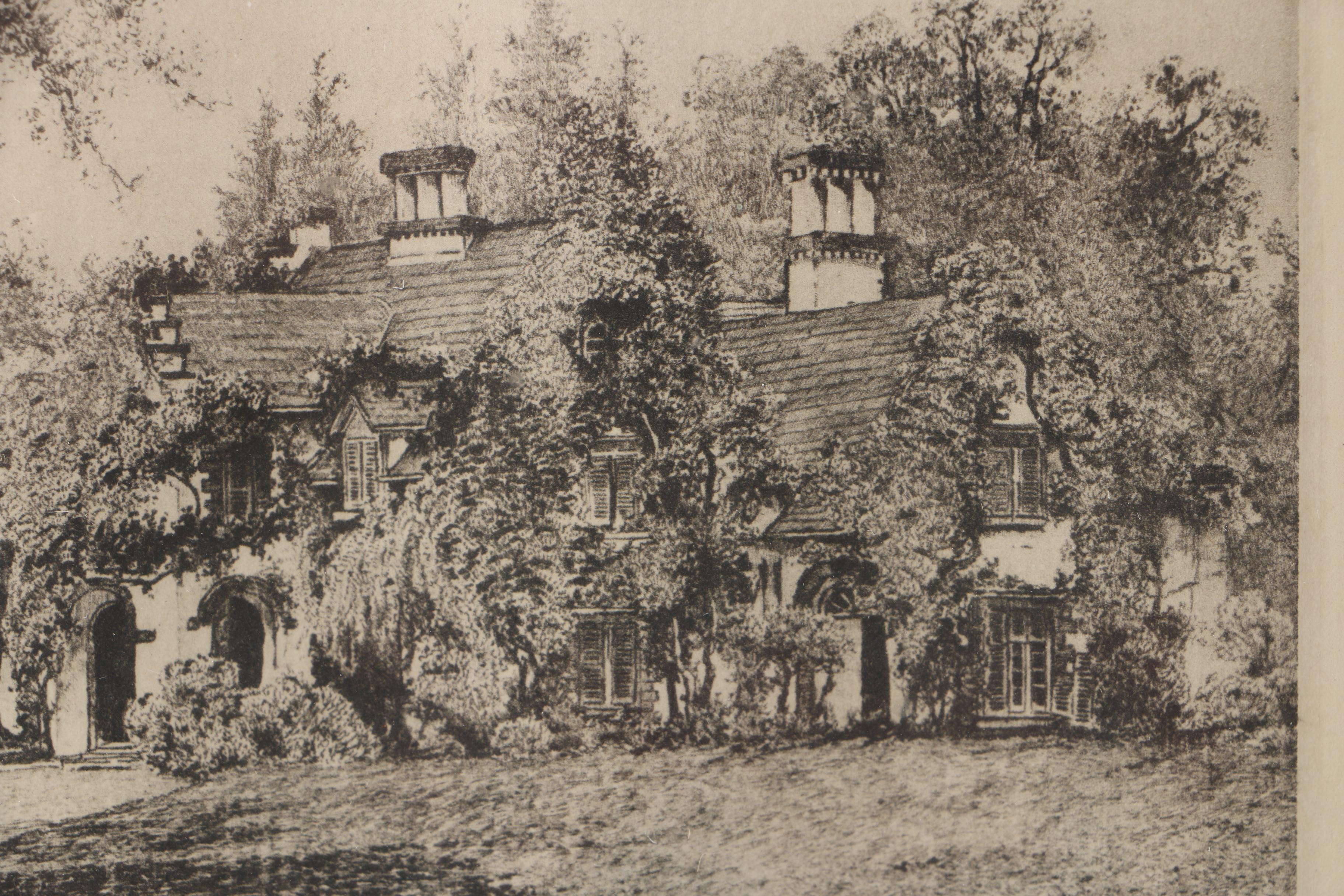 G. Mercer Engraving on Paper "Sunnyside - Home of Washington Irving"