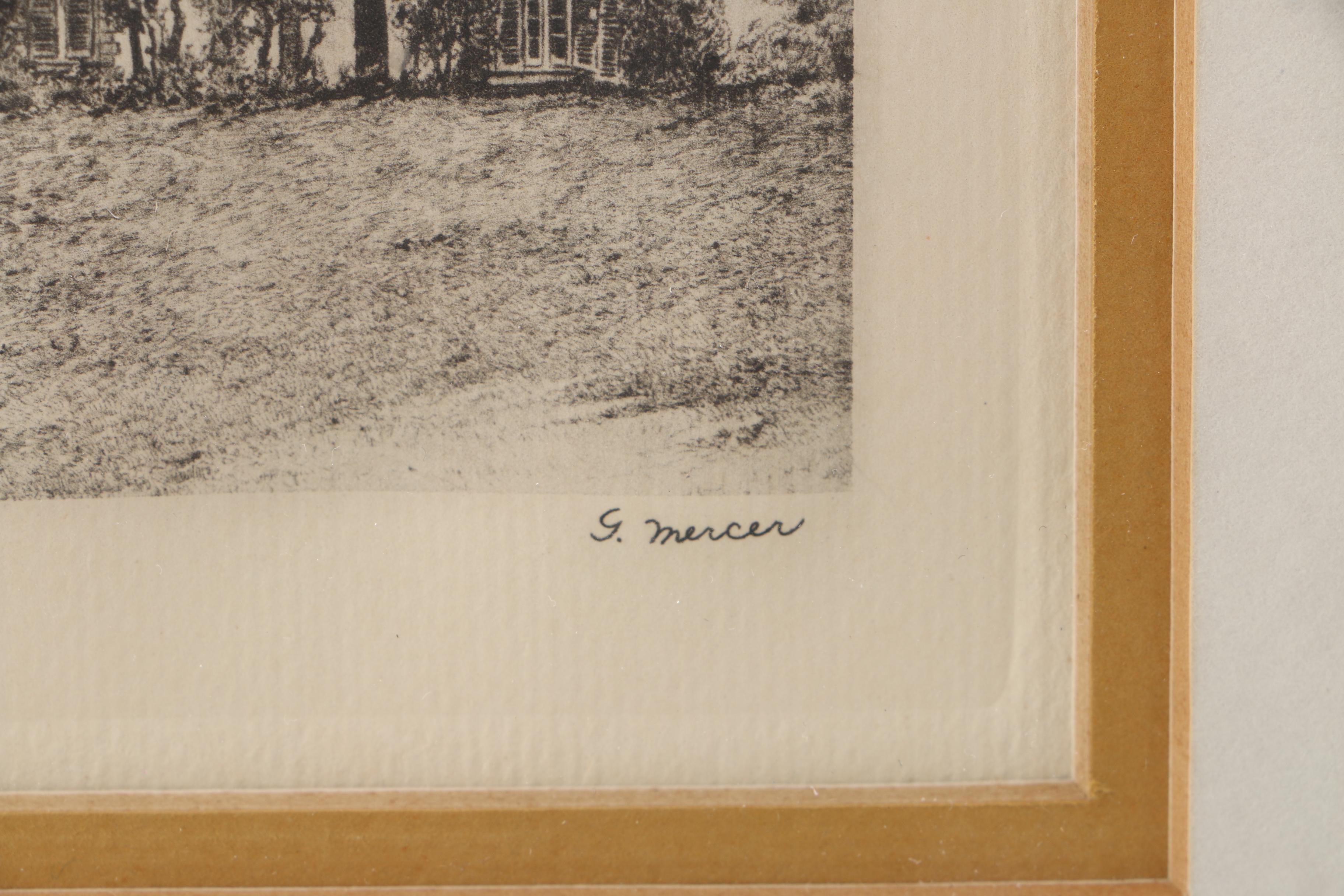G. Mercer Engraving on Paper "Sunnyside - Home of Washington Irving"