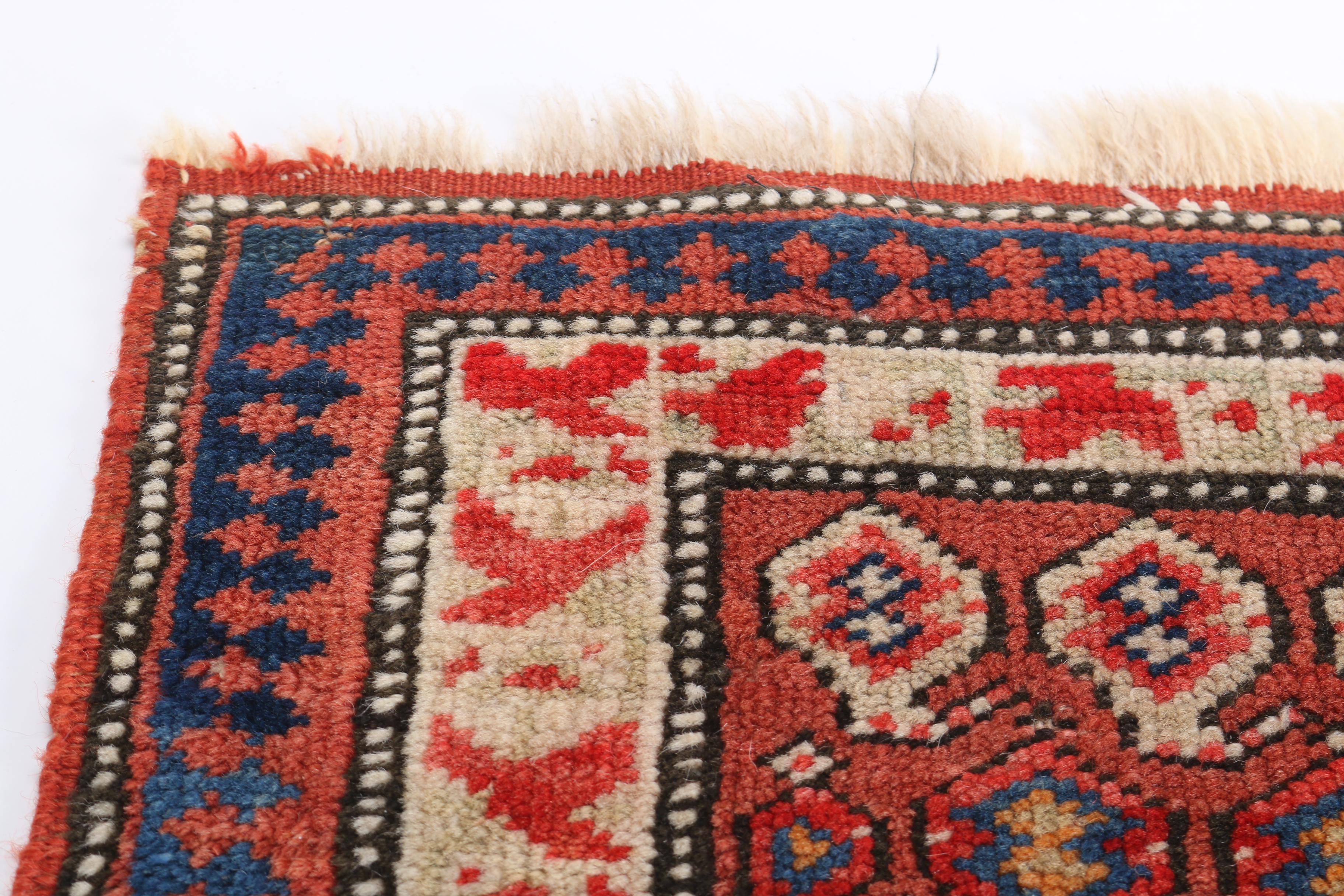 Vintage Hand-Knotted Anatolian Wool Yastik