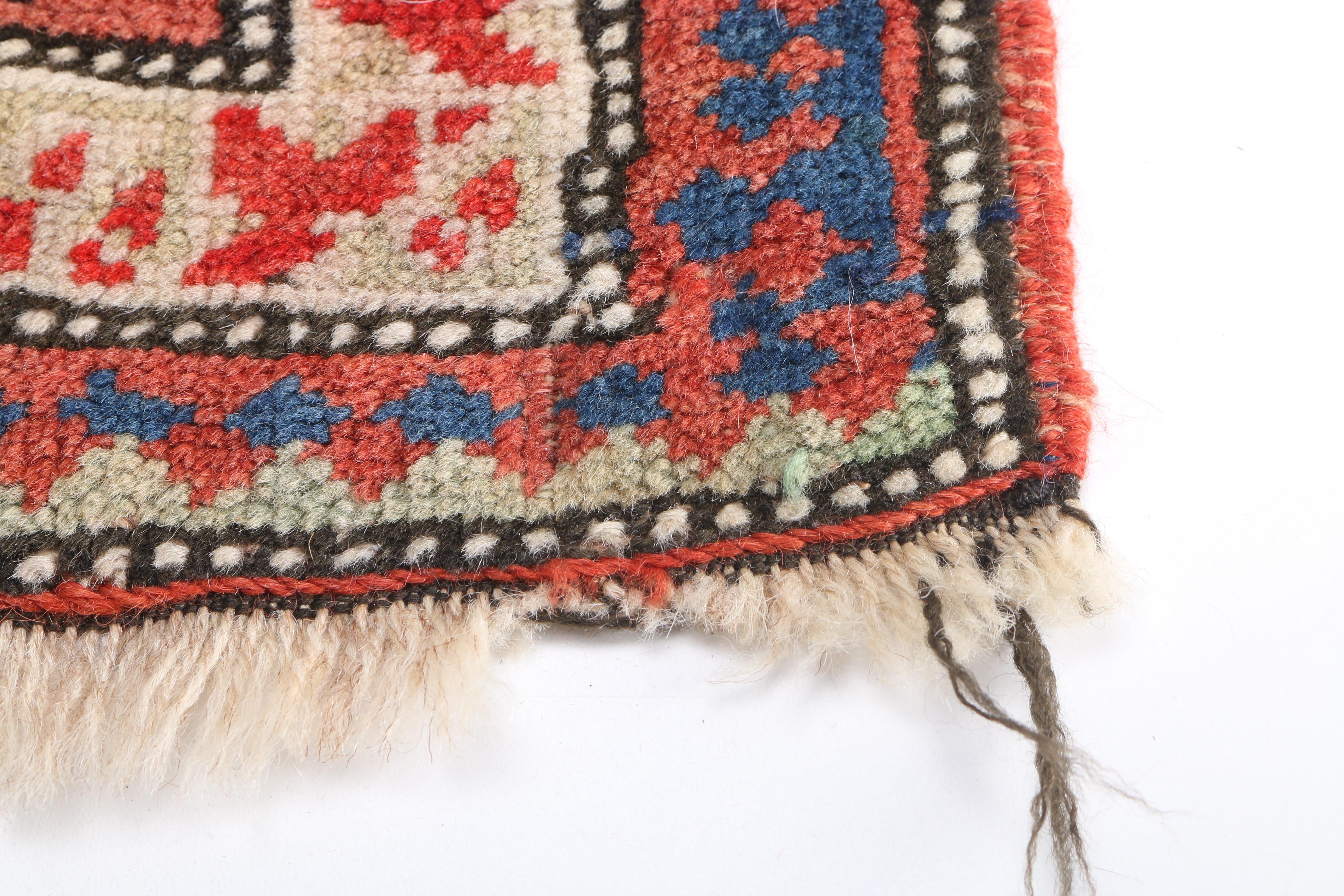 Vintage Hand-Knotted Anatolian Wool Yastik