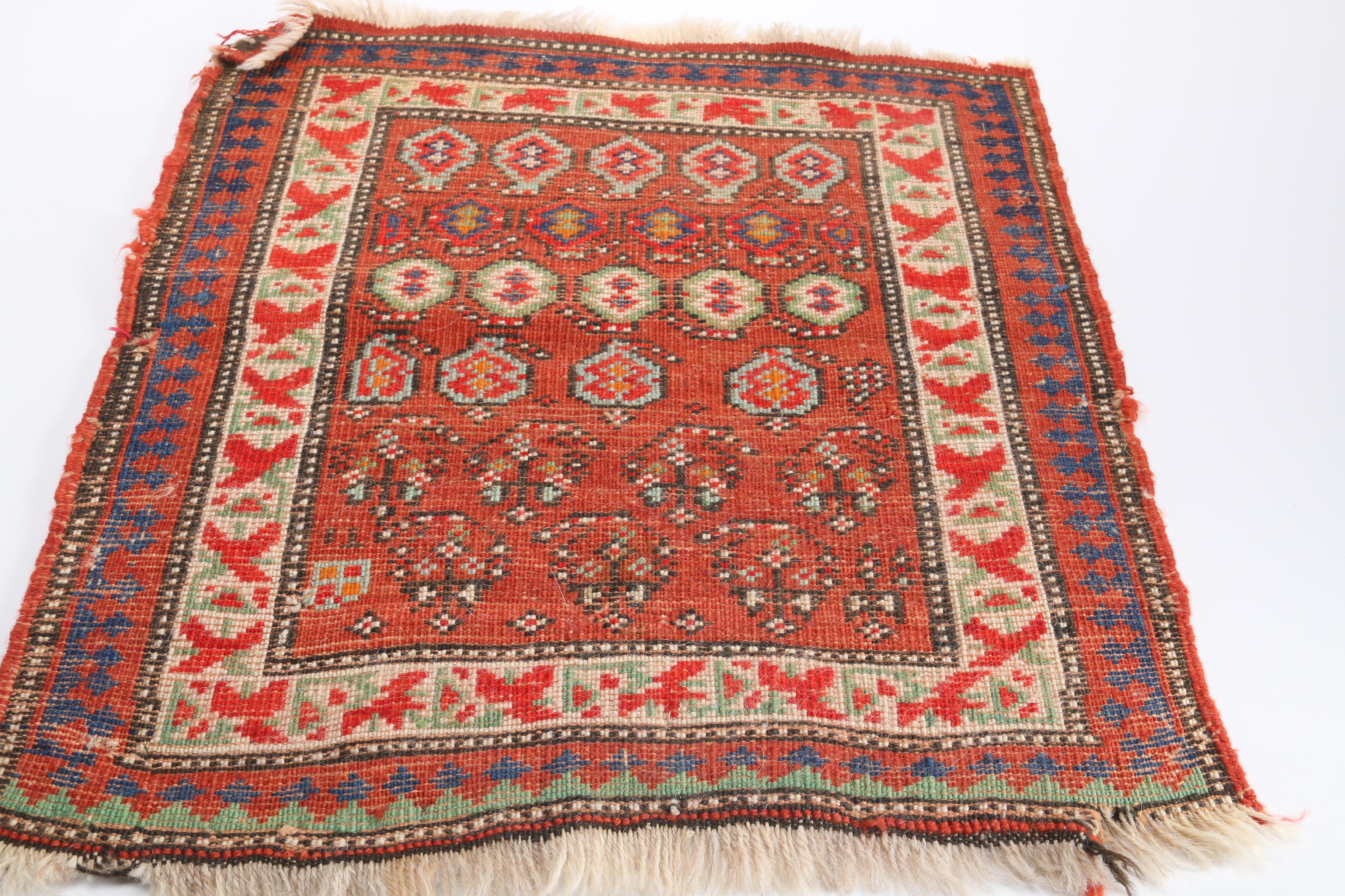 Vintage Hand-Knotted Anatolian Wool Yastik
