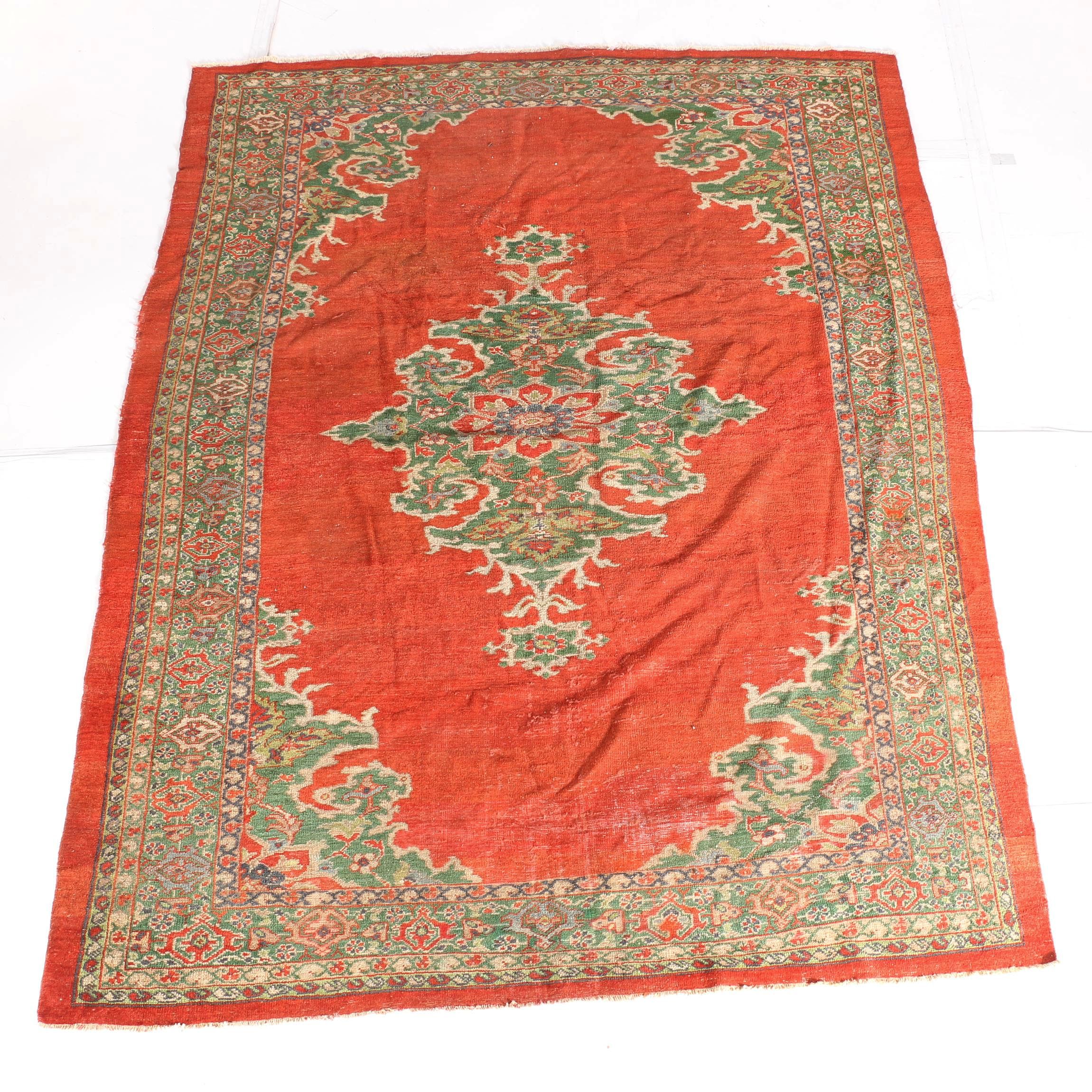 Antique Hand-Knotted Mahal Area Rug, Circa 1900