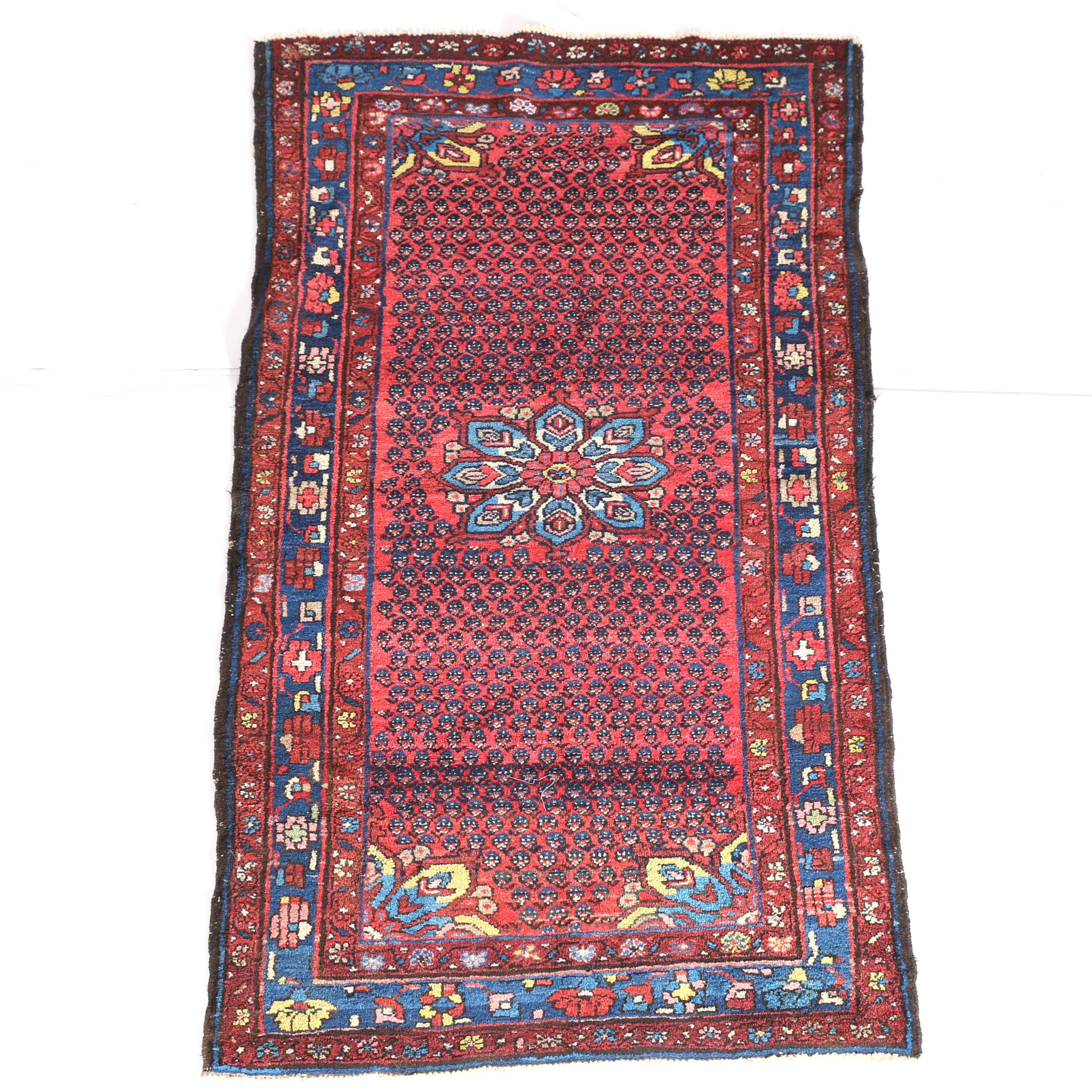 Hand-Knotted Persian Hamadan Area Rug