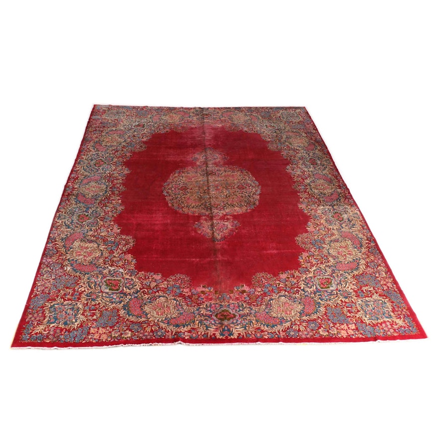 Very Large Hand-Knotted Persian Kerman Rug