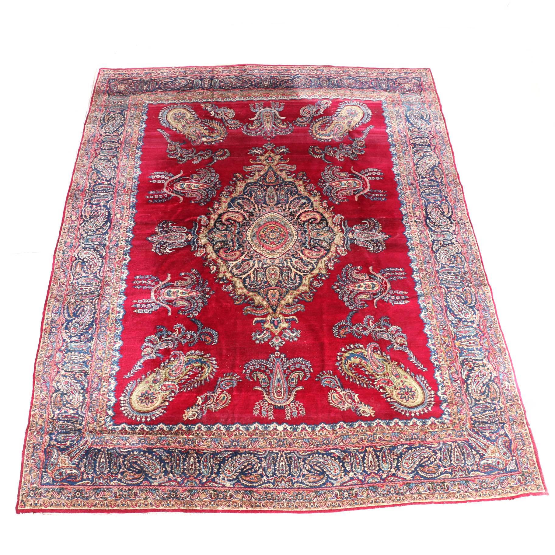 Excellent Hand-Knotted Antique Kerman Area Rug Circa 1920