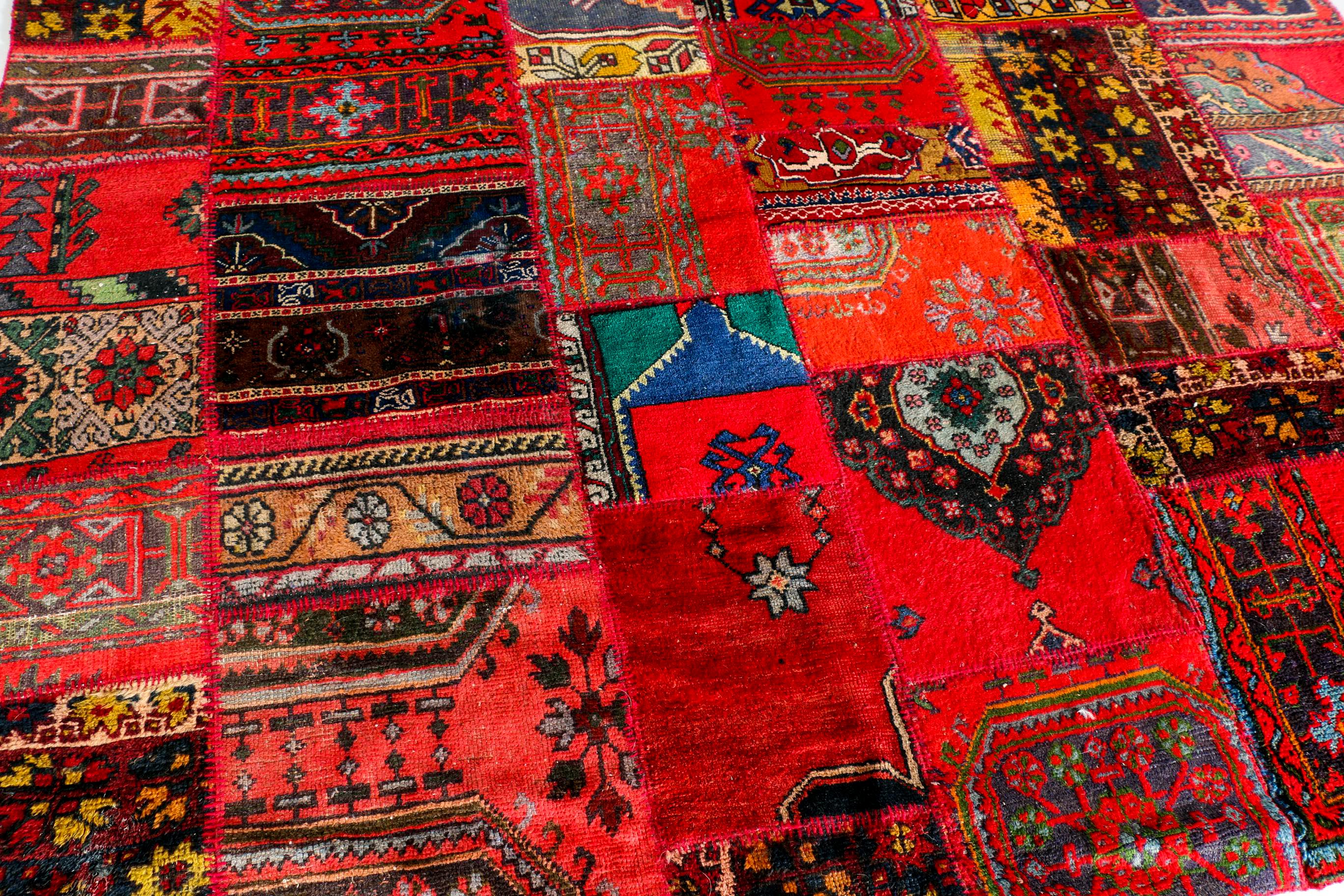 Large and Unique Handmade Vintage Turkish Patchwork Area Rug