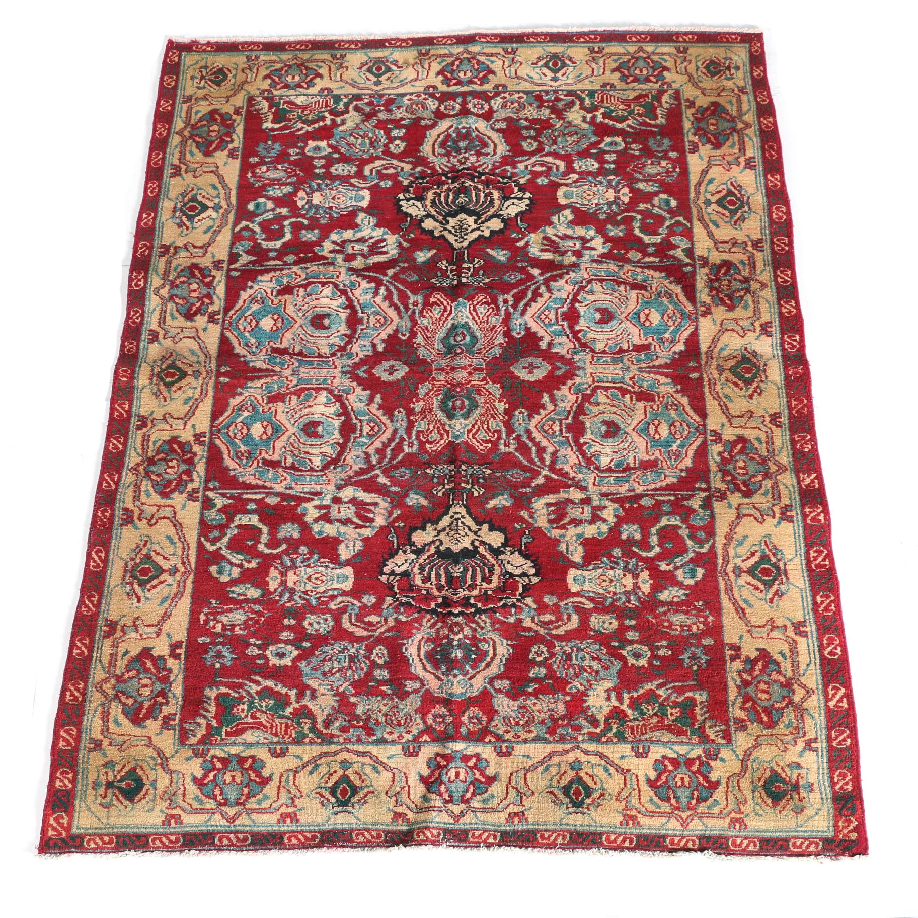 Vintage Hand-Knotted Oushak Area Rug