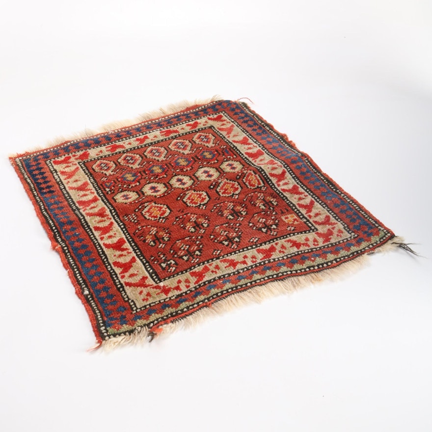 Vintage Hand-Knotted Anatolian Wool Yastik