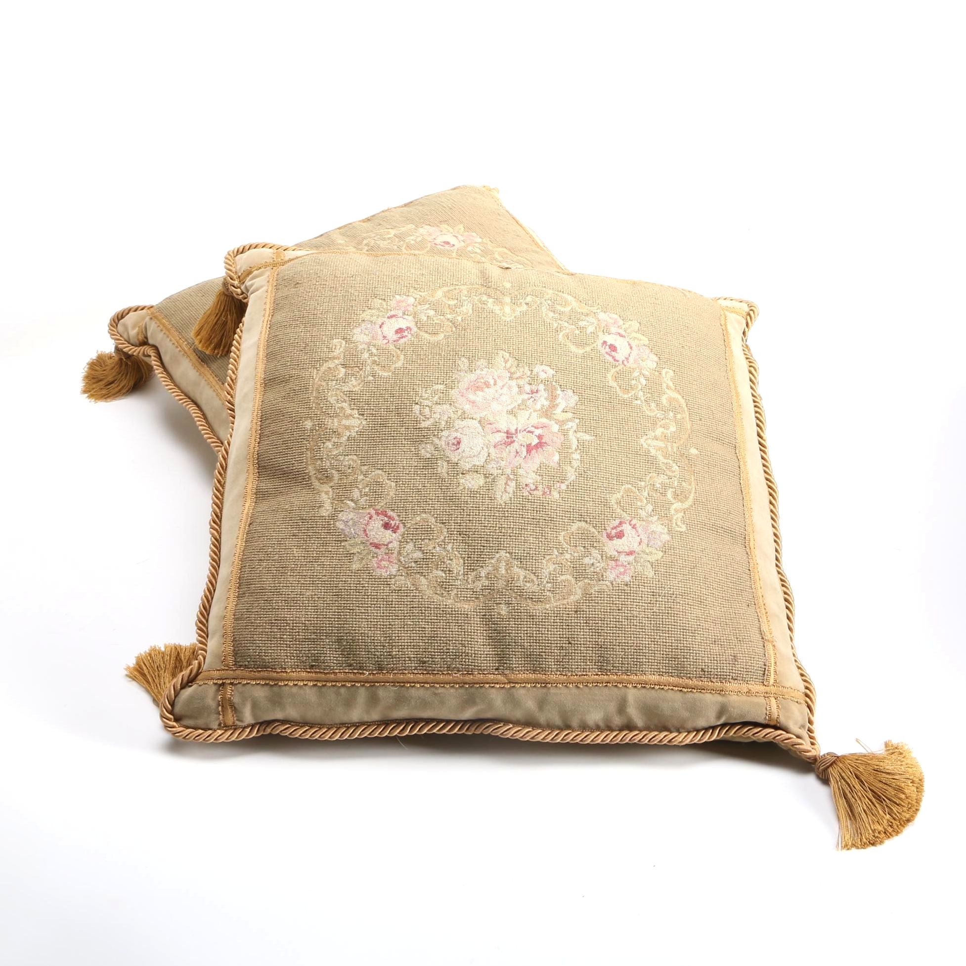 Pair of Vintage Needlepoint Pillows