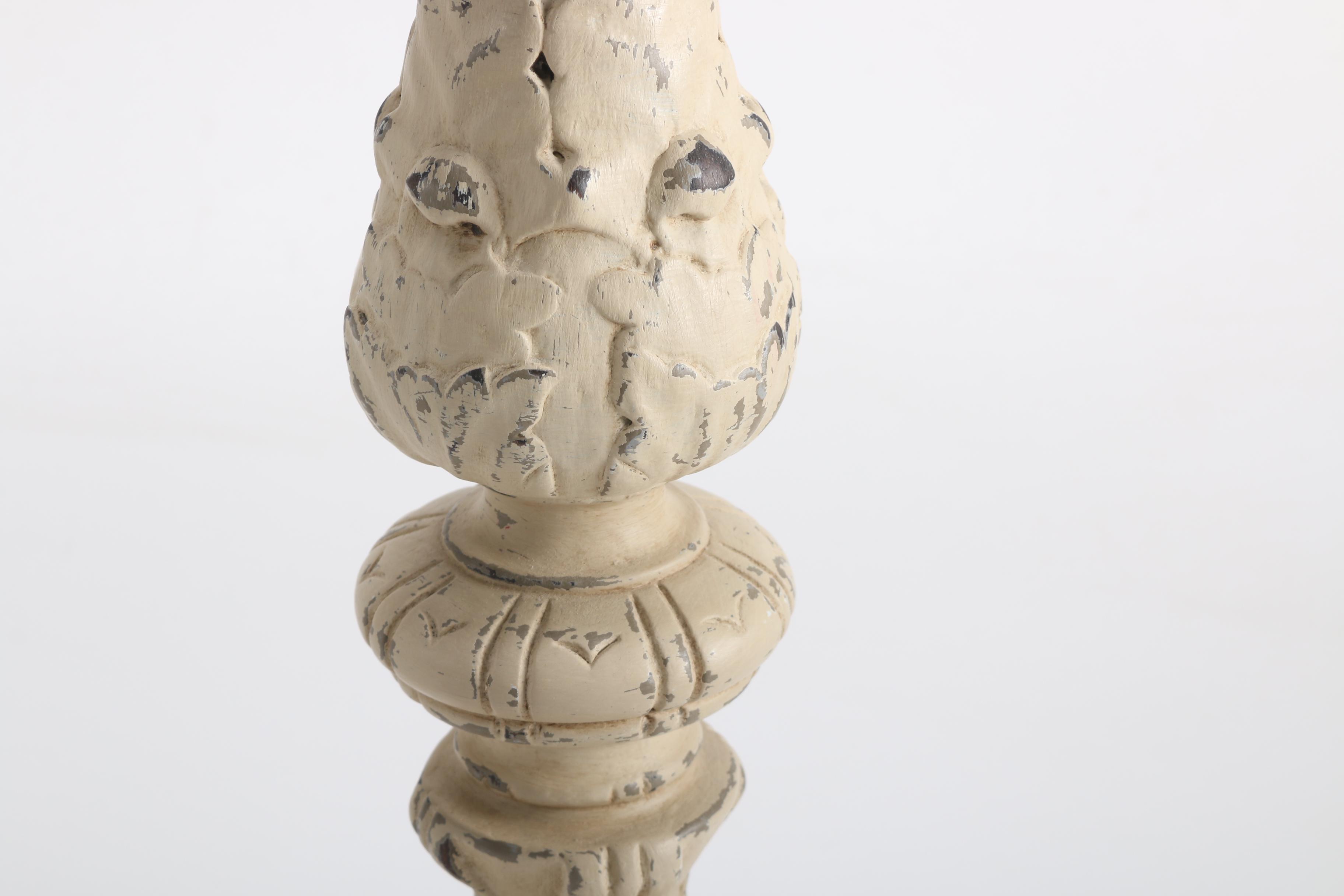 Distressed White Candlesticks