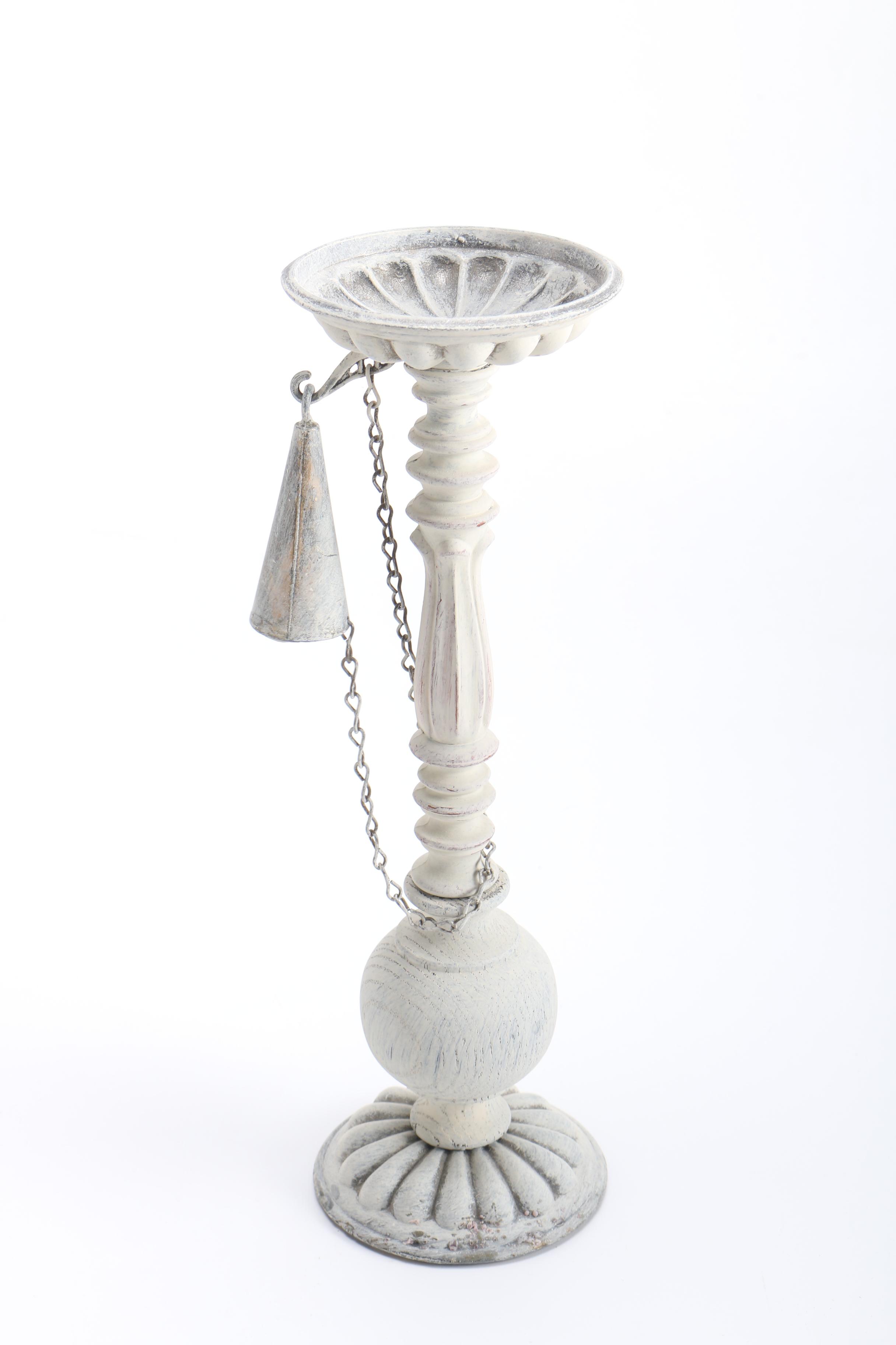 Distressed White Candlesticks