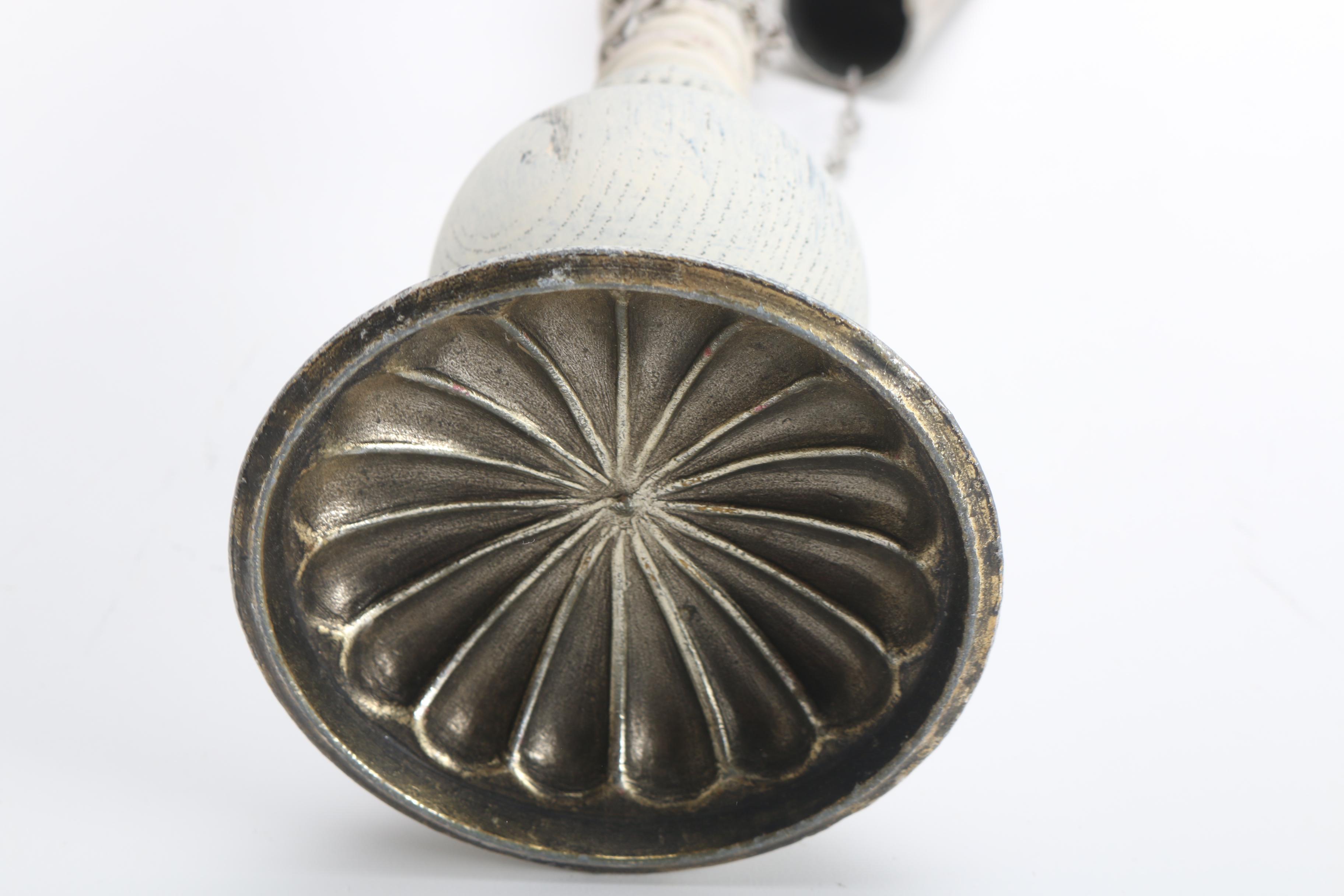 Distressed White Candlesticks