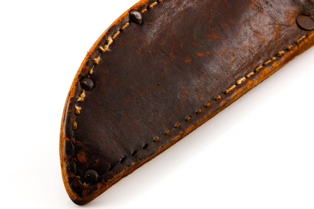 Vintage Marbles Gladstone Fixed Blade Hunting Knife with Leather Sheath