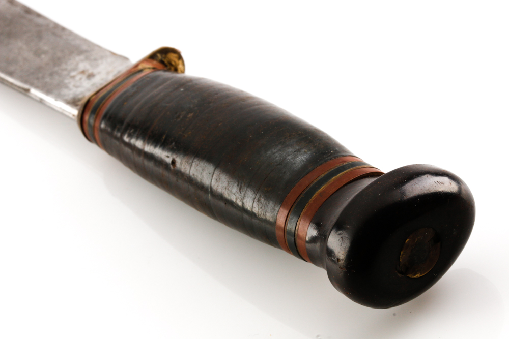 Vintage Marbles Gladstone Fixed Blade Hunting Knife with Leather Sheath