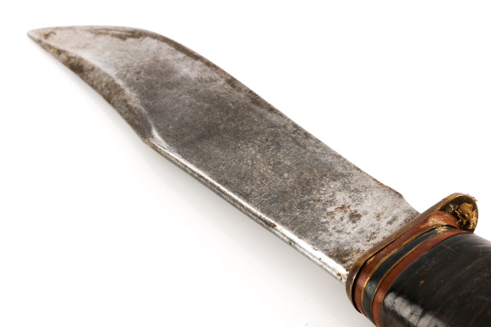 Vintage Marbles Gladstone Fixed Blade Hunting Knife with Leather Sheath