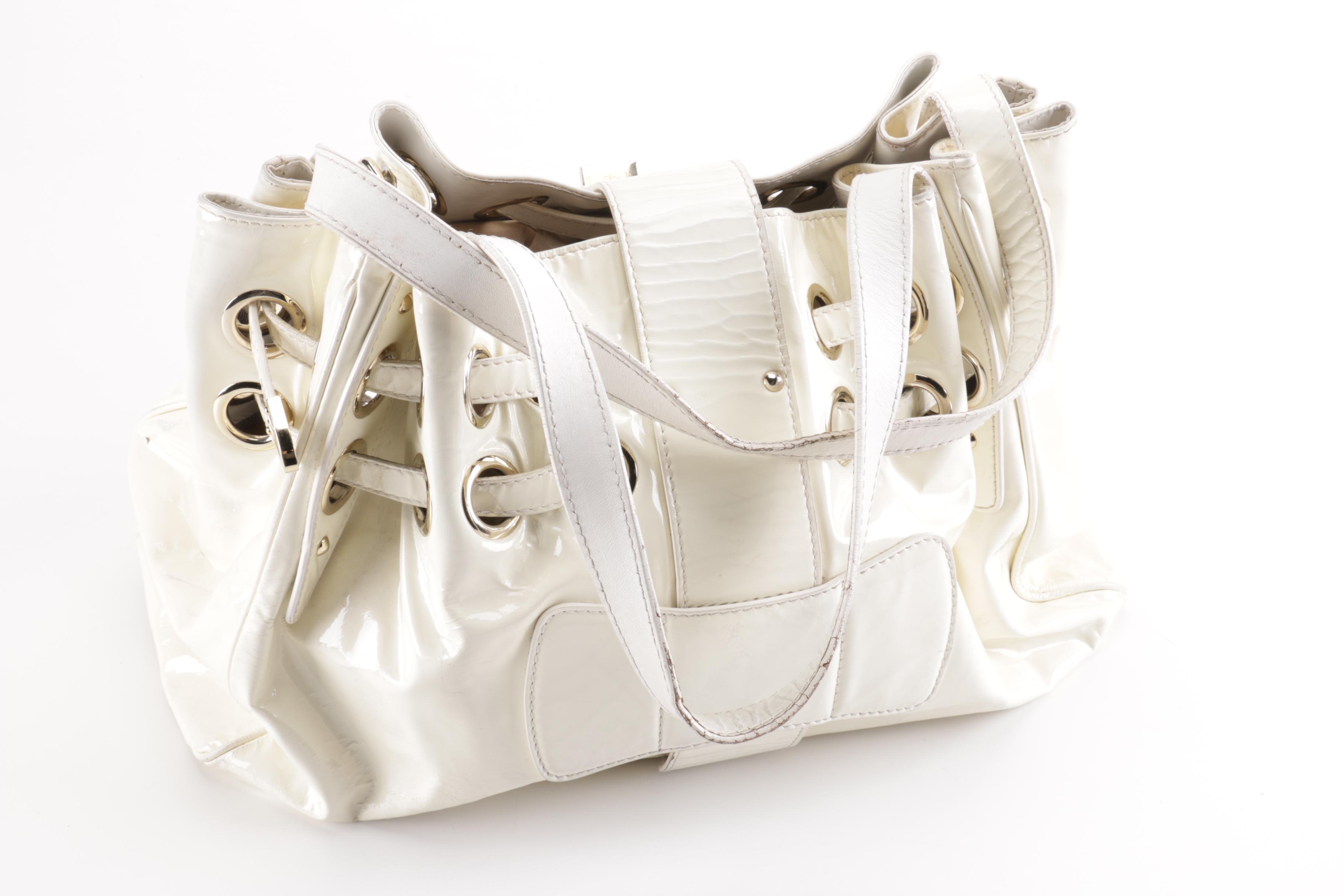 Jimmy Choo Ramona White Patent Leather Purse