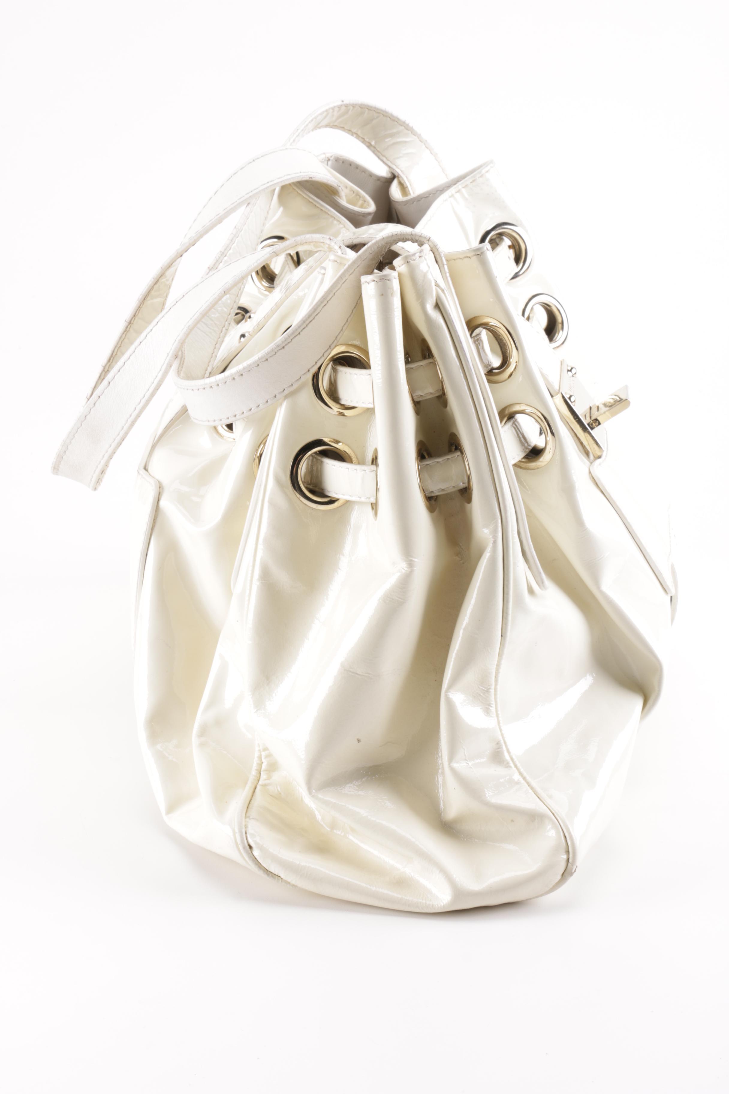 Jimmy Choo Ramona White Patent Leather Purse