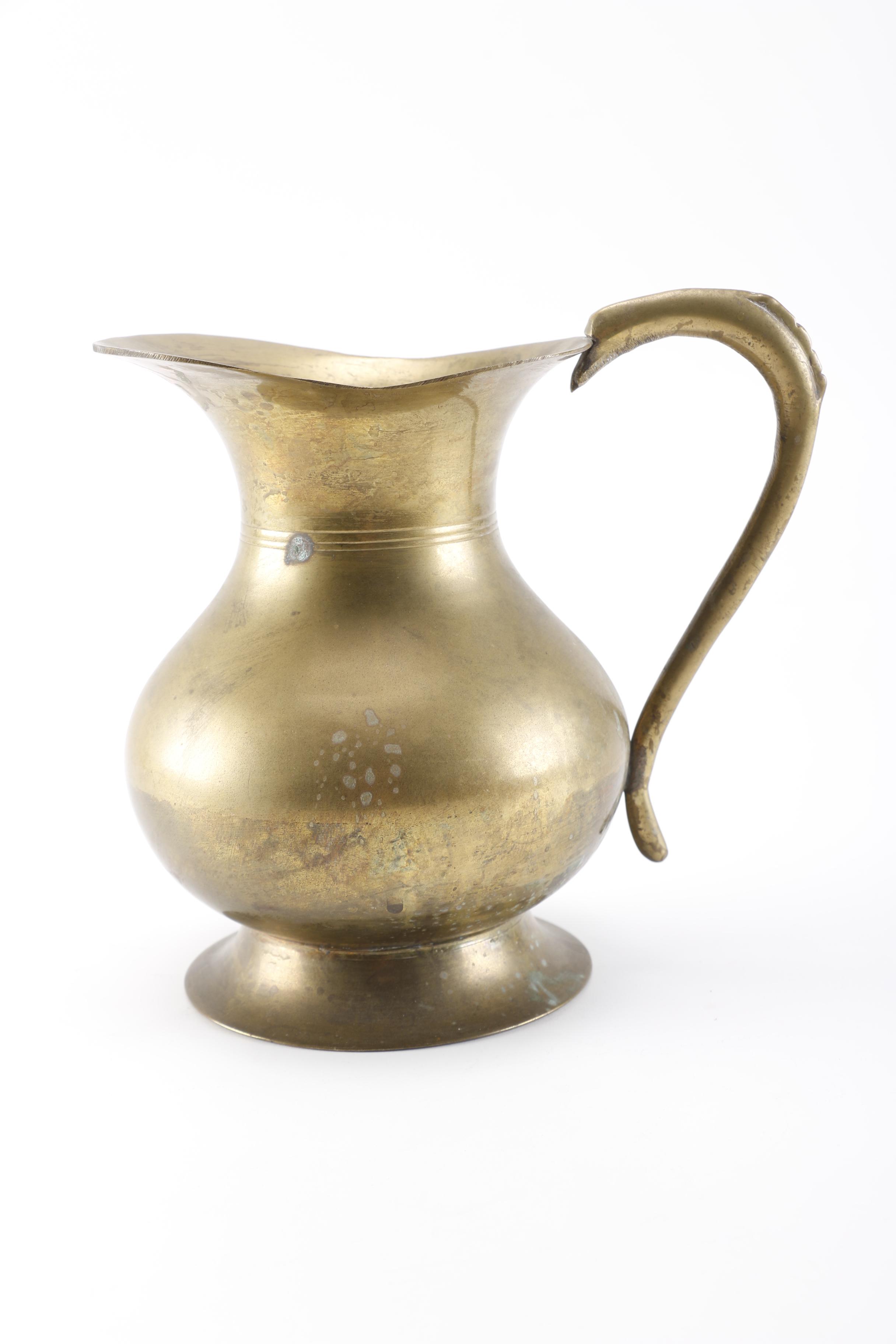 Brass Pitcher with a Pestal and Morter Set