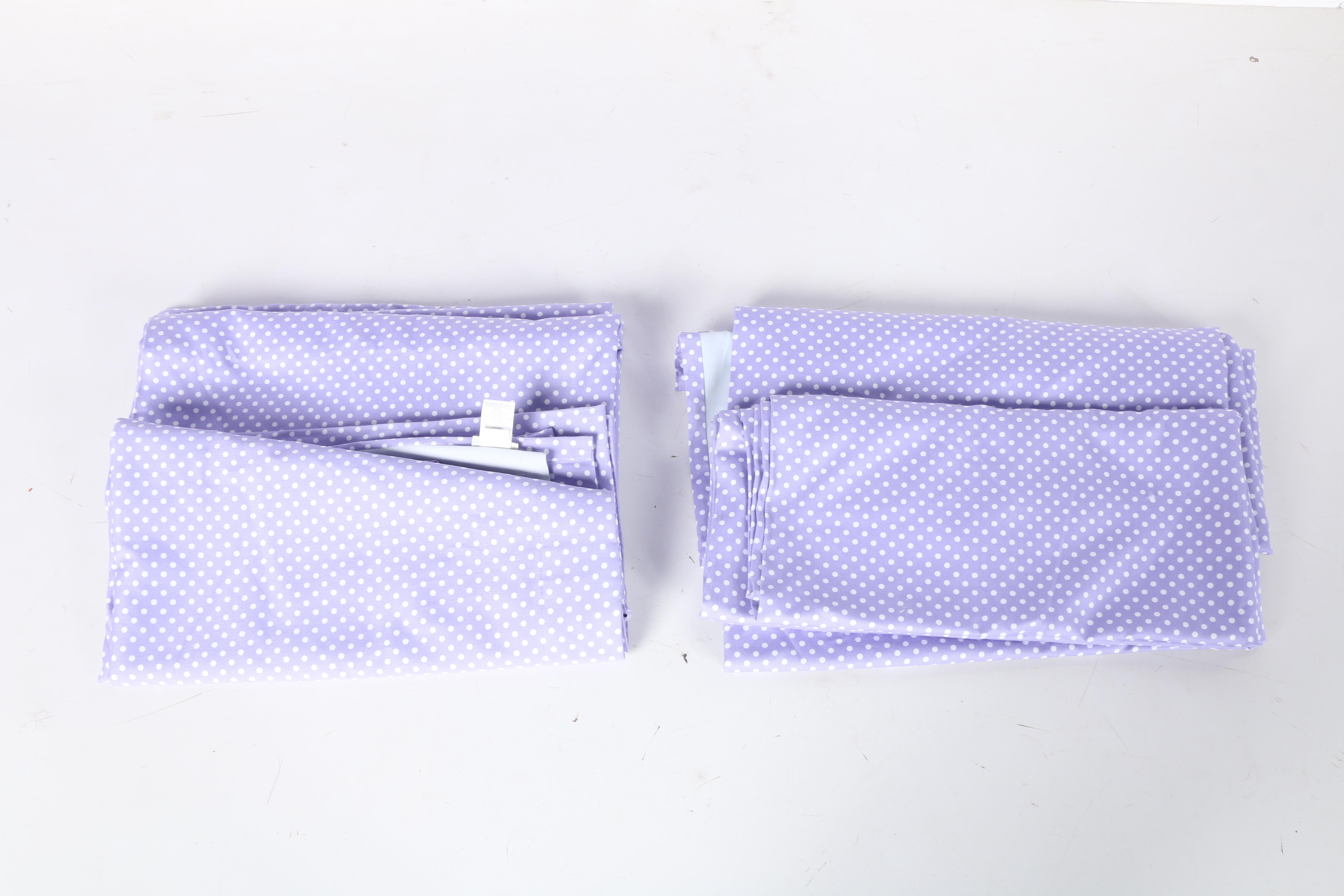 Pottery Barn Kids Polka Dot Curtains With Extra Fabric