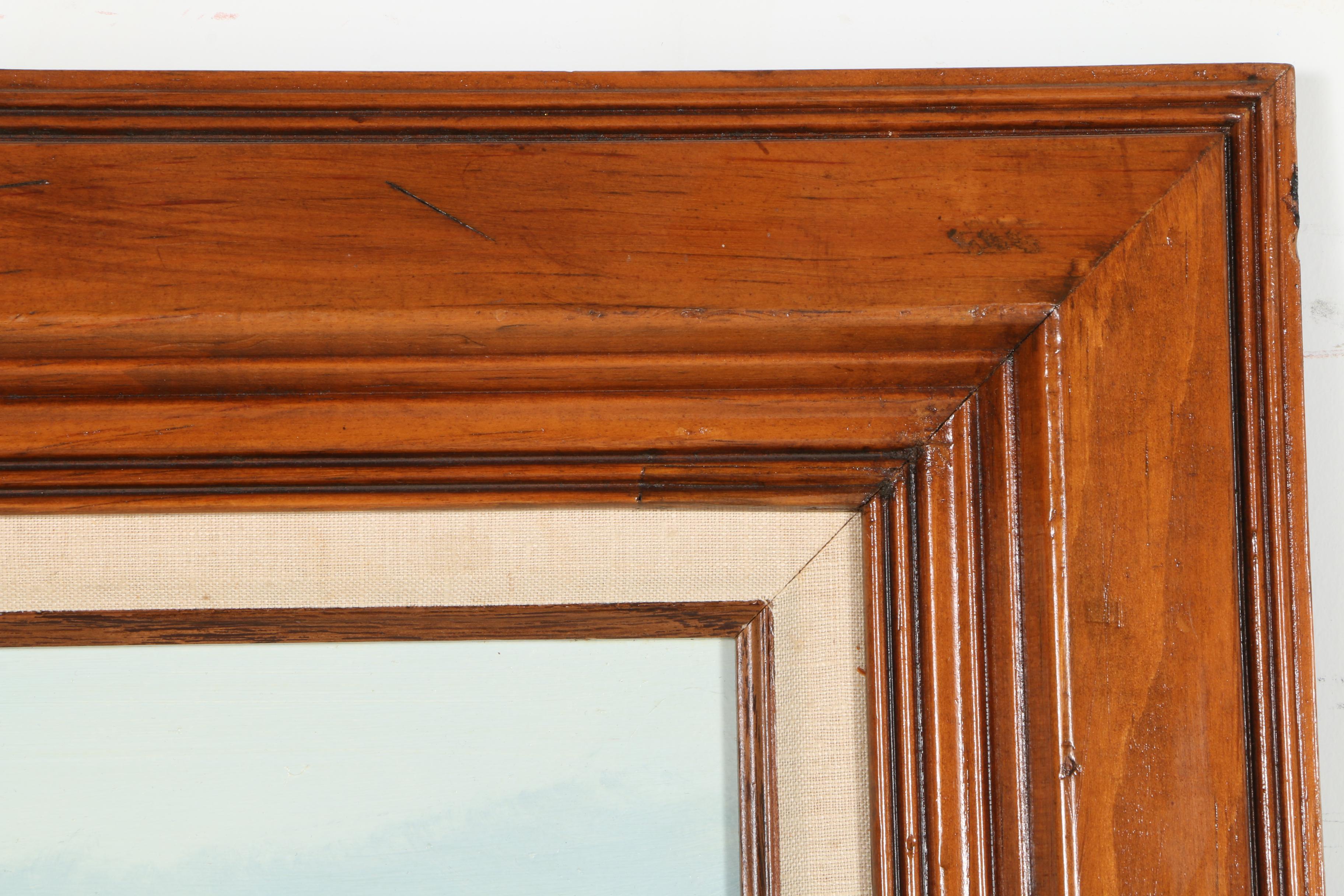 Elton J. Louviere Oil on Board Painting of Ducks Flying Over Water