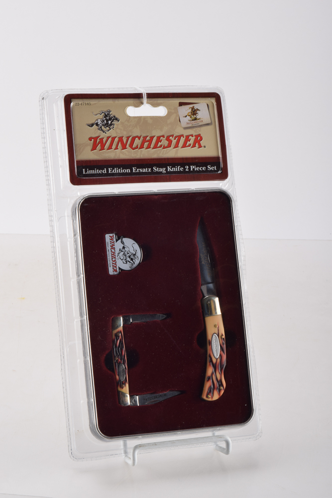 Winchester Limited Edition Ersatz Stag Knife Two Piece Set
