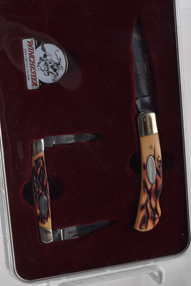 Winchester Limited Edition Ersatz Stag Knife Two Piece Set