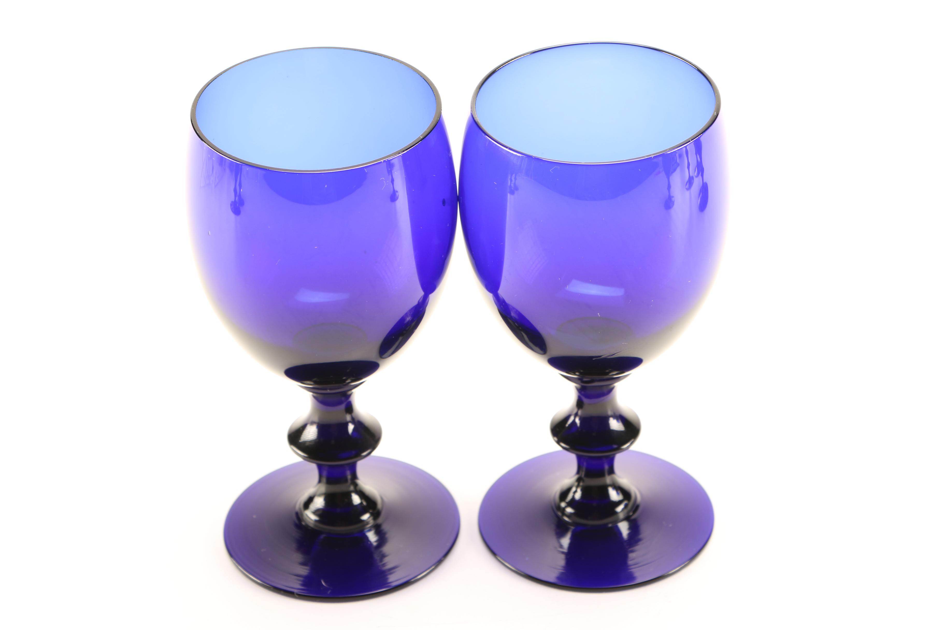 Cobalt Blue Glass Goblets
