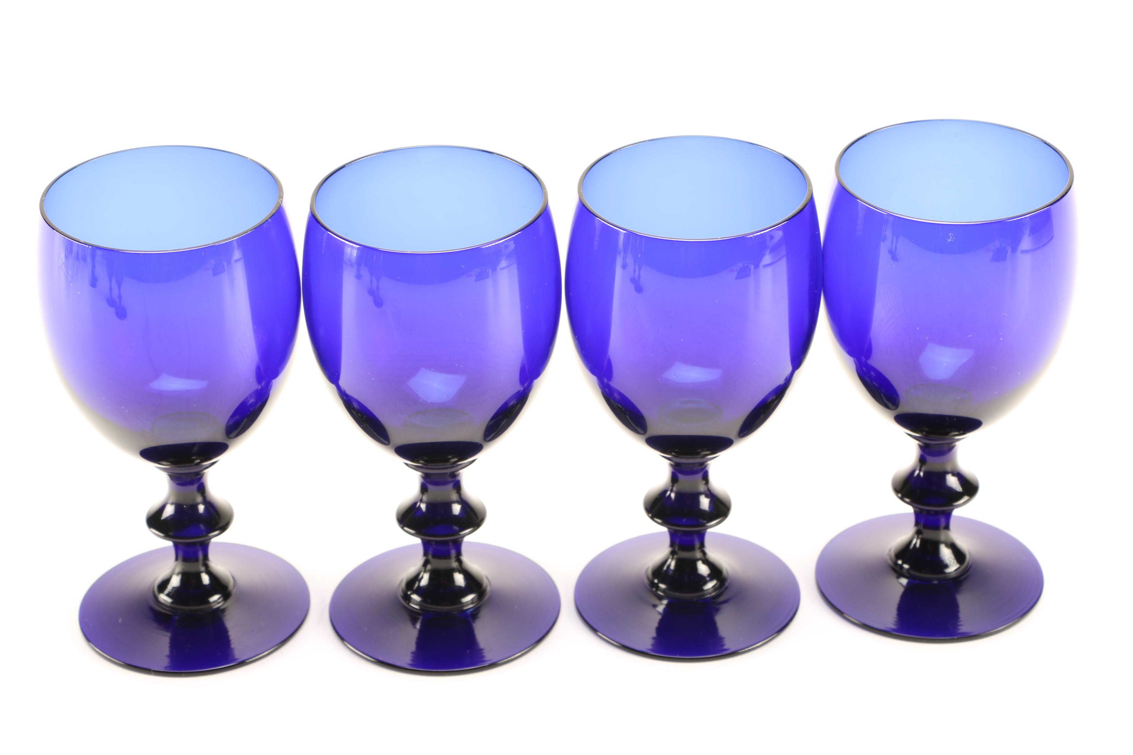 Cobalt Blue Glass Goblets