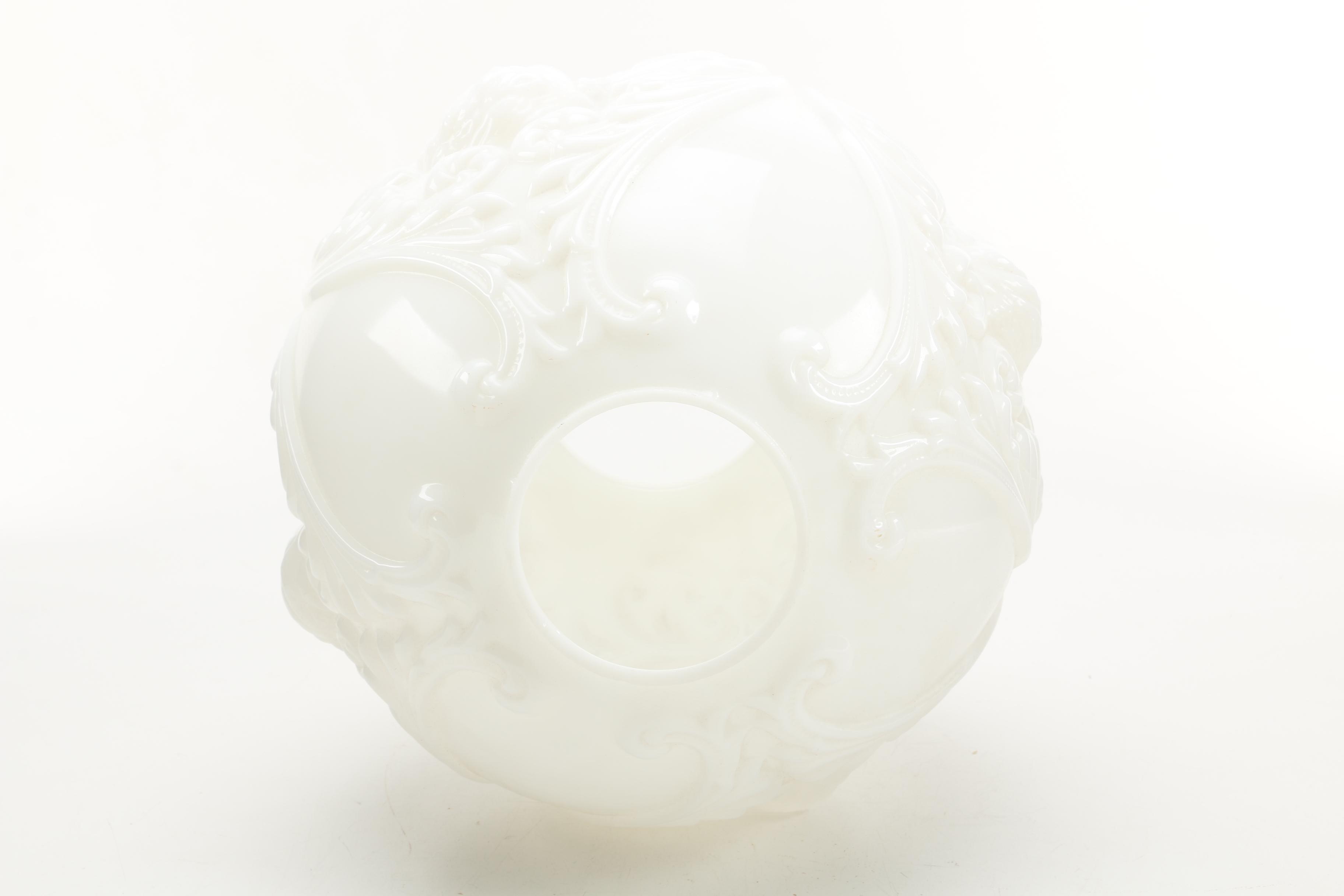 Vintage Brass Lamp With Glass Shade