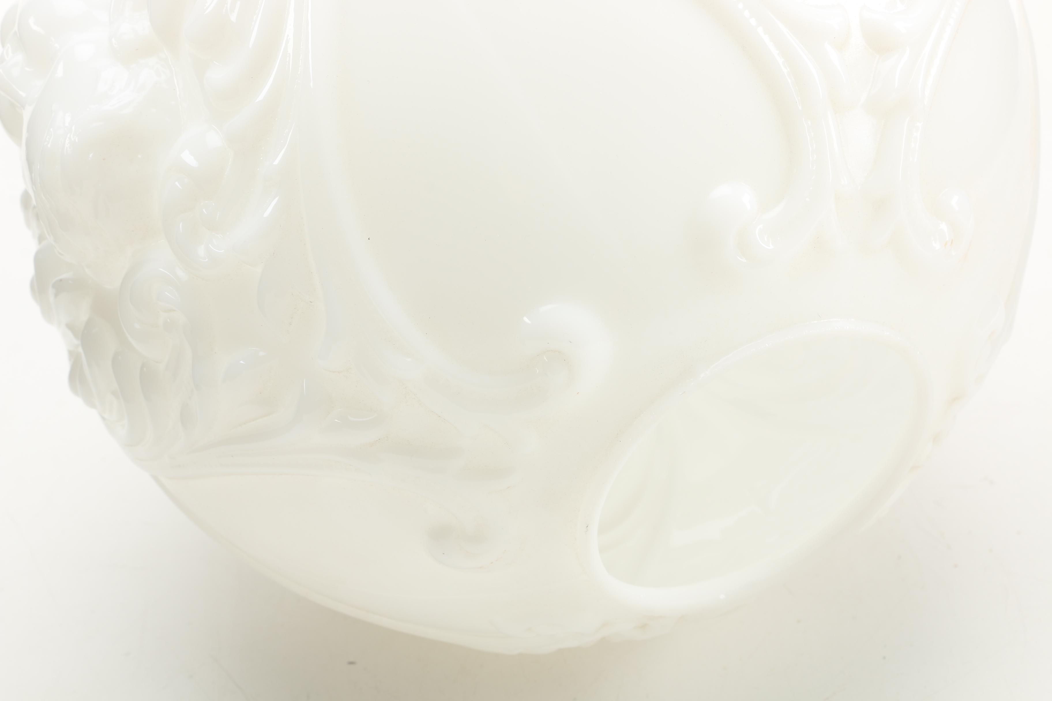 Vintage Brass Lamp With Glass Shade