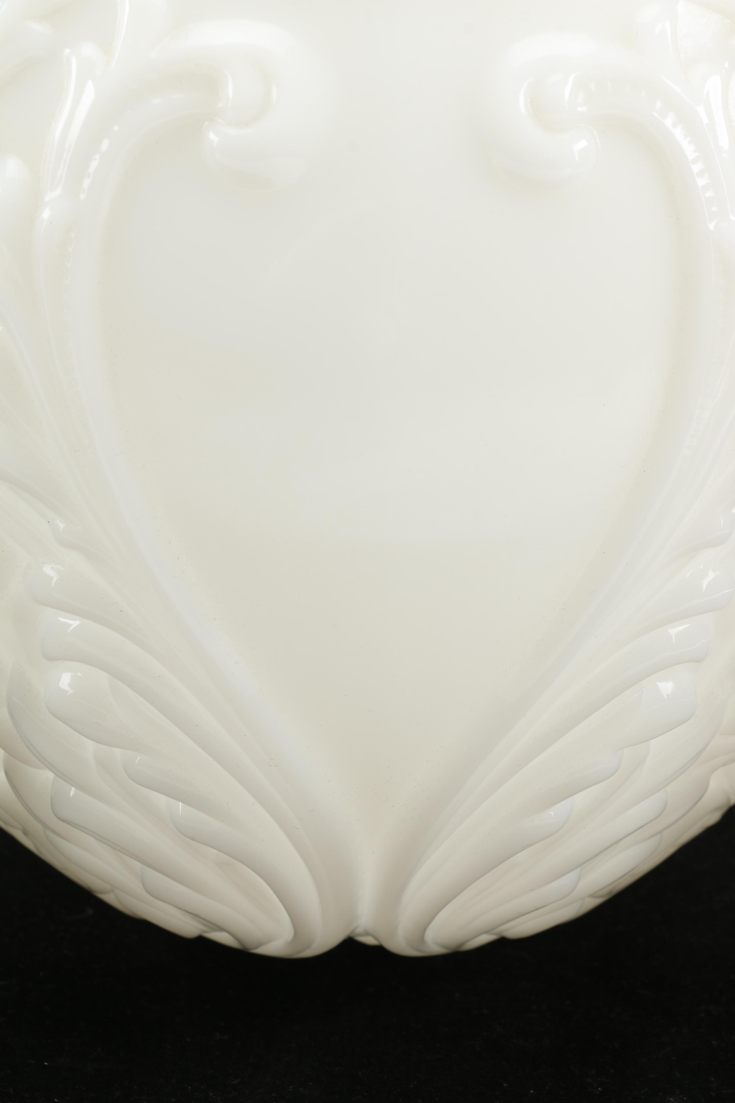 Vintage Brass Lamp With Glass Shade