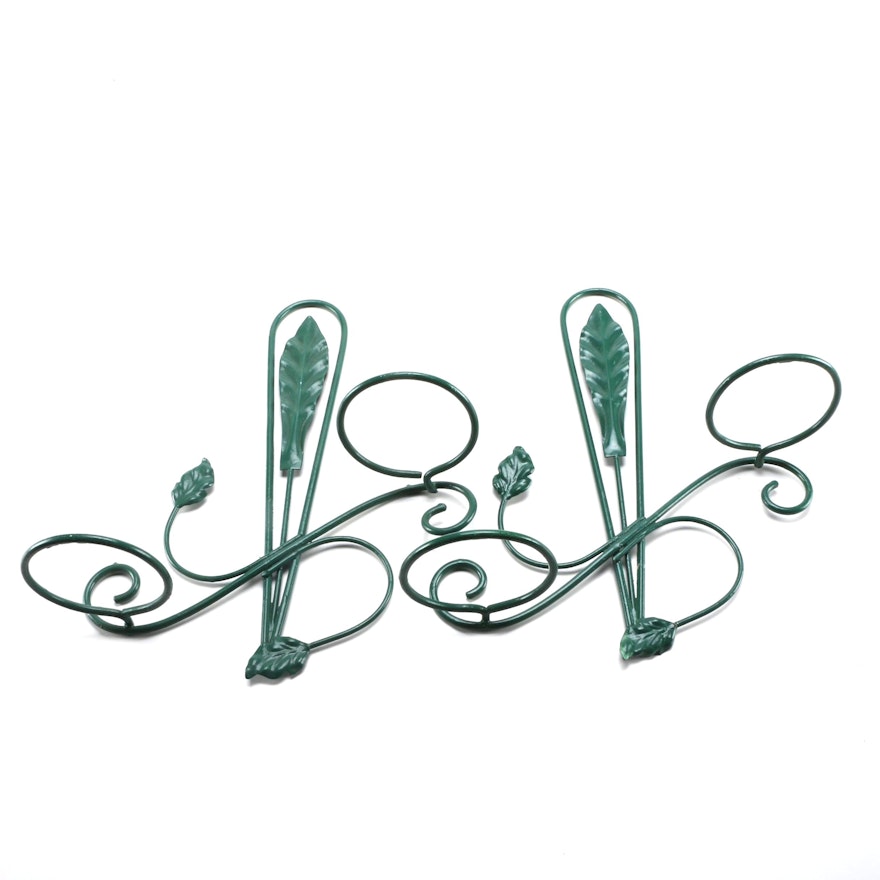 Green Metal Sconce Planters