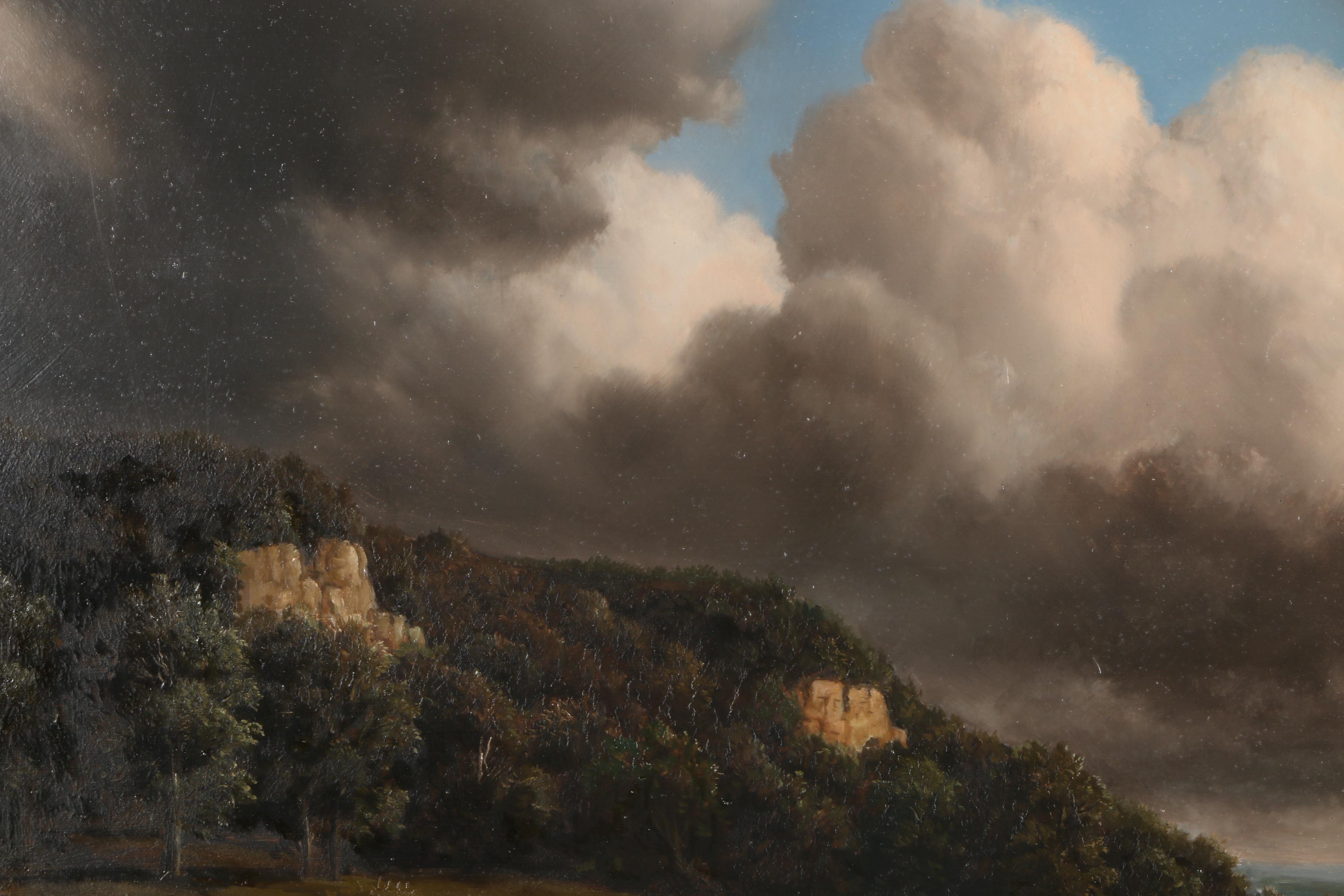 Thomas Locker Oil Painting on Board of a Sweeping Landscape