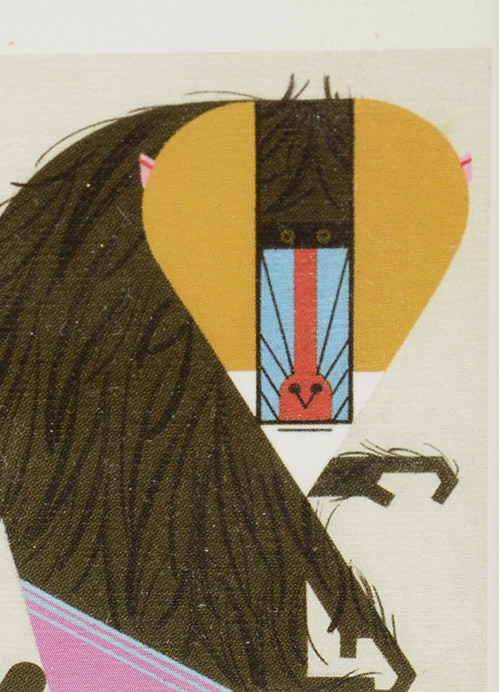 Charley Harper Offset Lithograph "Backscratching in the Baboondocks"