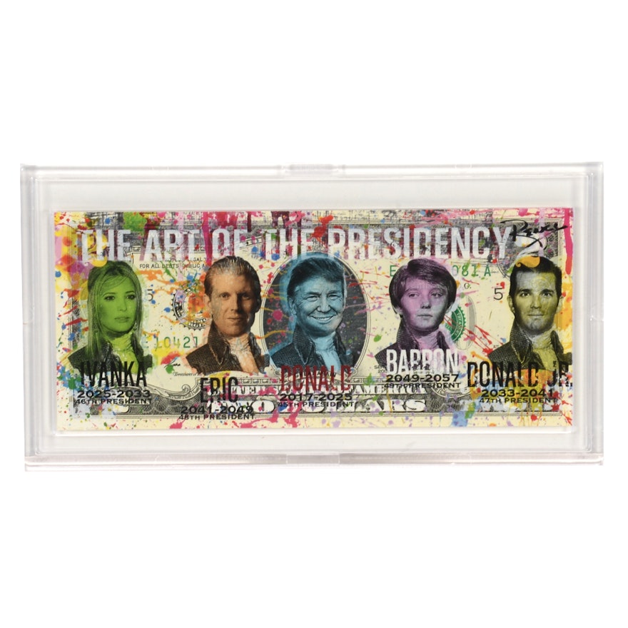 Rency Signed Embellished Two-Dollar Bill "The Art of the Presidency"