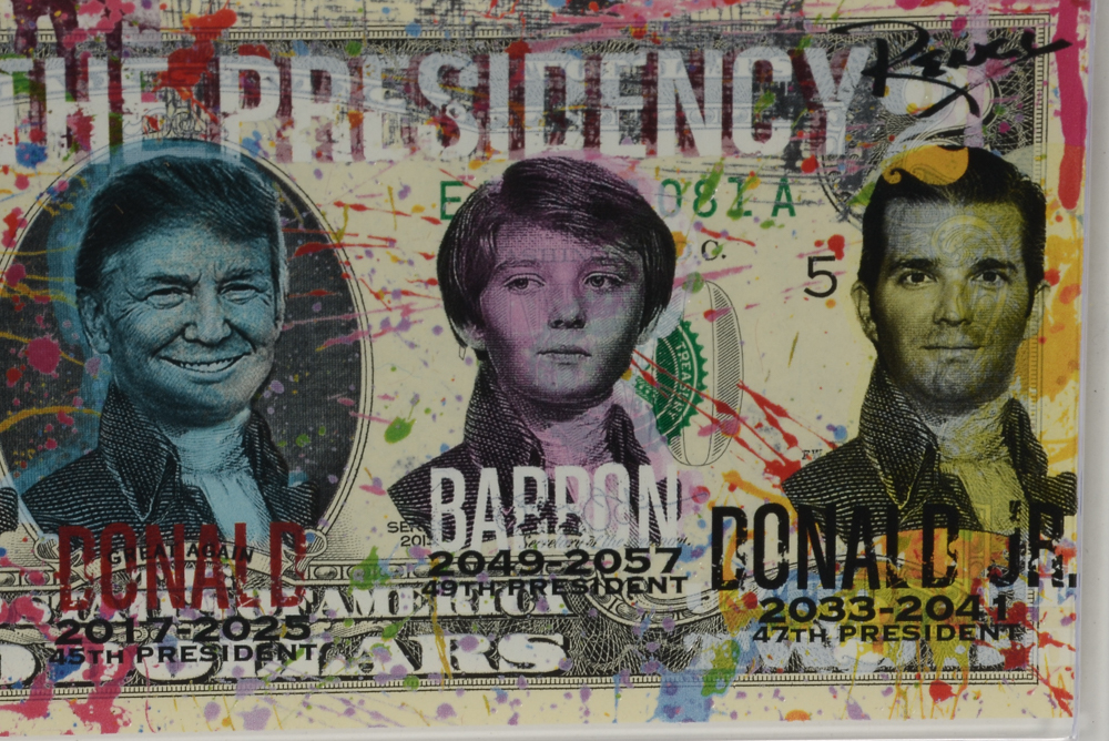 Rency Signed Embellished Two-Dollar Bill "The Art of the Presidency"