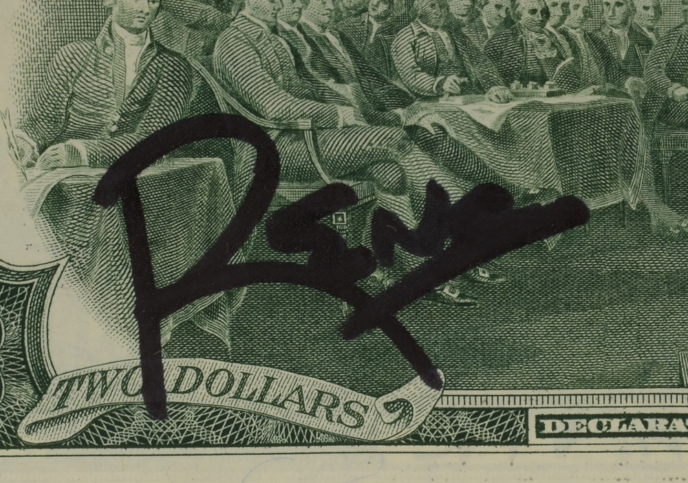 Rency Signed Embellished Two-Dollar Bill "The Art of the Presidency"