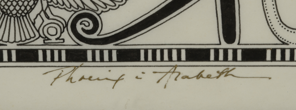 Original Pen & Ink Egyptian-Themed Drawing by Phoenix & Arabeth