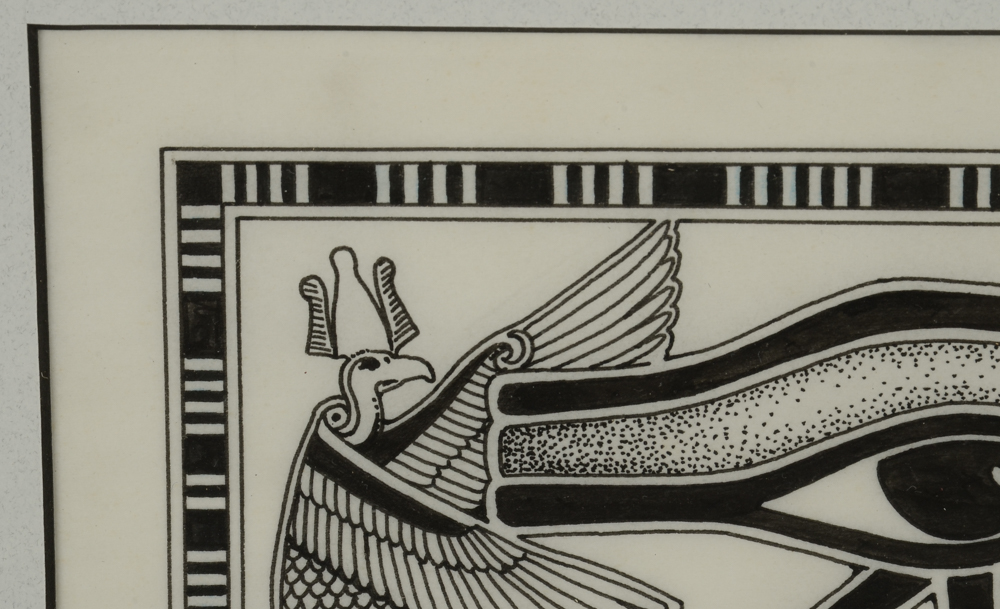 Original Pen & Ink Egyptian-Themed Drawing by Phoenix & Arabeth