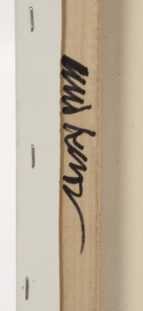 Robbie Kemper Original Abstract Acrylic and Spray Paint on Canvas "Silver Gold and Black"