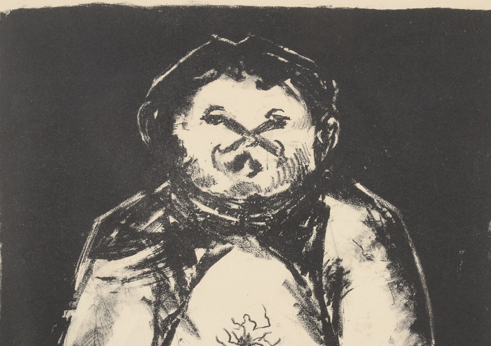 Arthur Helwig Original Stone Lithograph "The Pugilist"