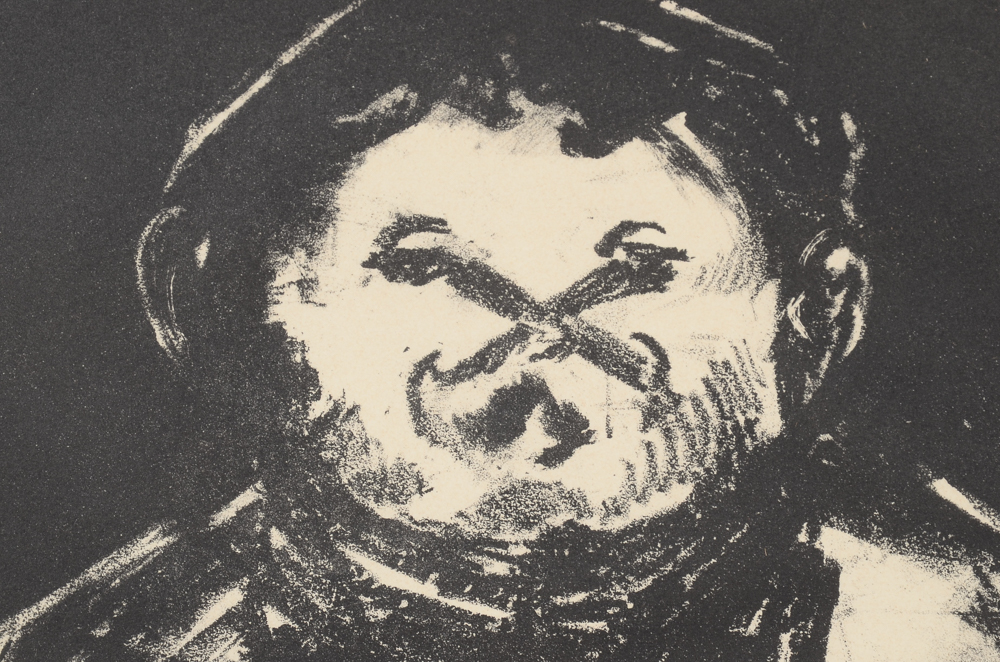 Arthur Helwig Original Stone Lithograph "The Pugilist"