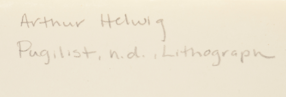 Arthur Helwig Original Stone Lithograph "The Pugilist"