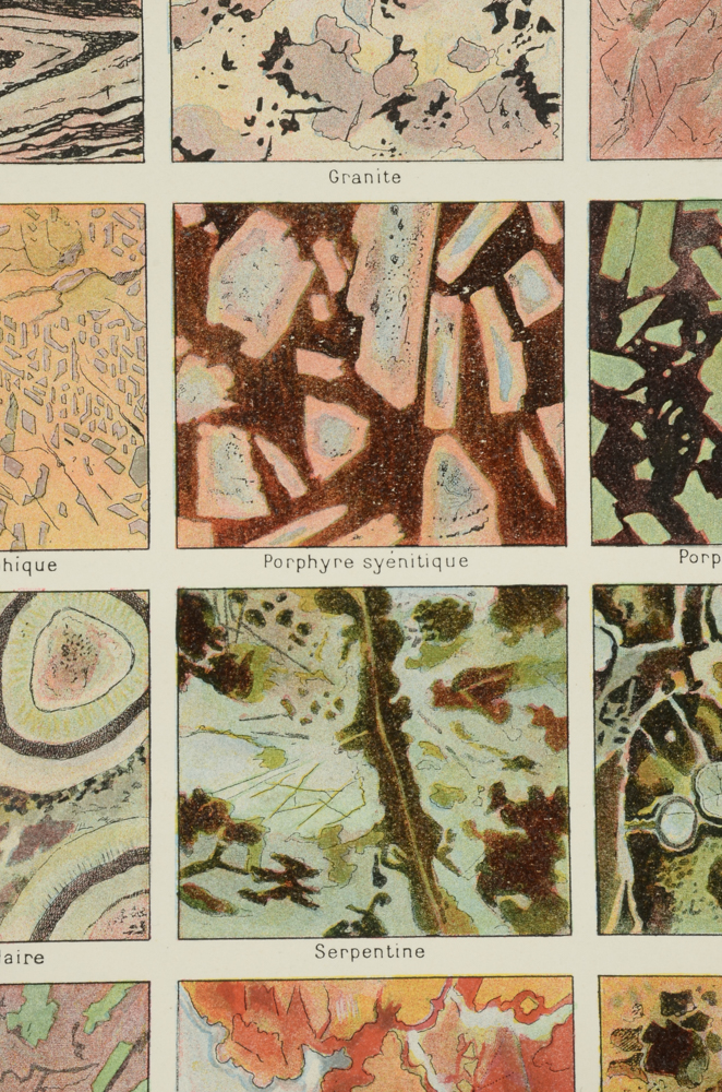 Antique Maurice Dessertenne Chromolithograph Rock Illustration