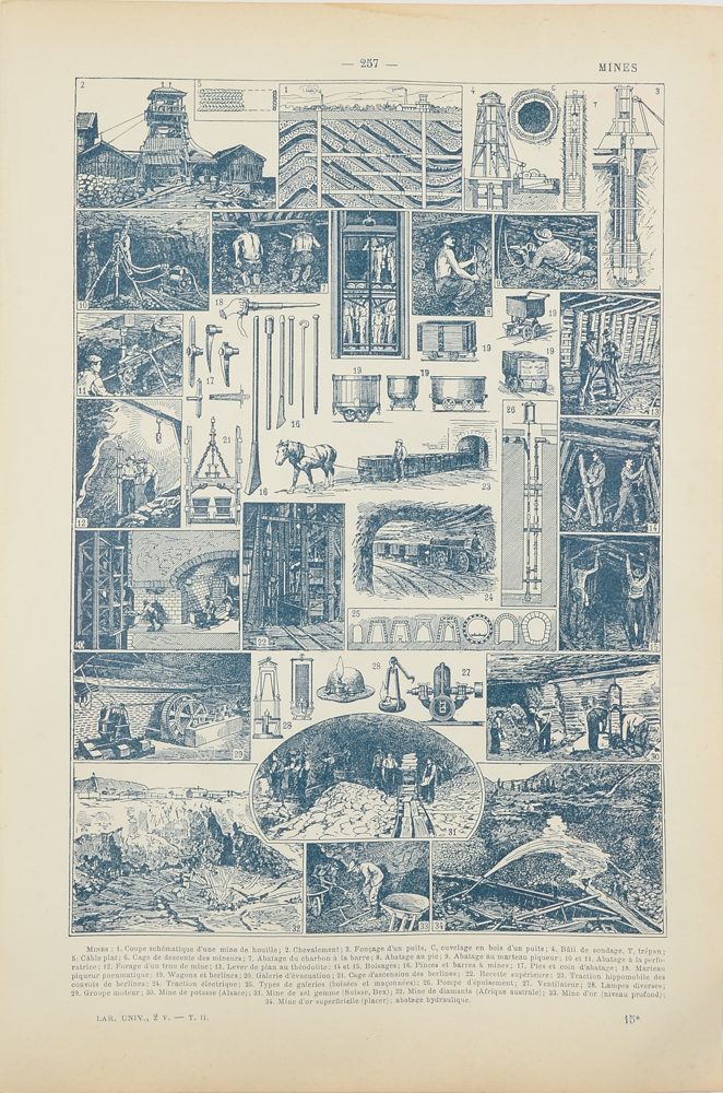 Antique Maurice Dessertenne Chromolithograph Mineral Illustration