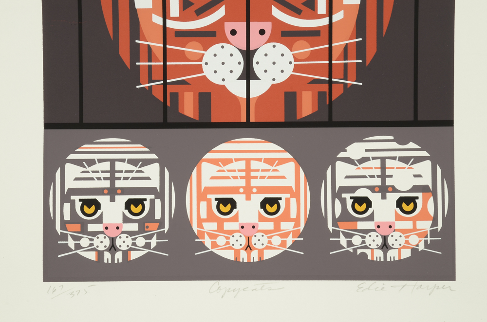 Edie Harper Original 1987 Limited Edition Serigraph "Copycats"