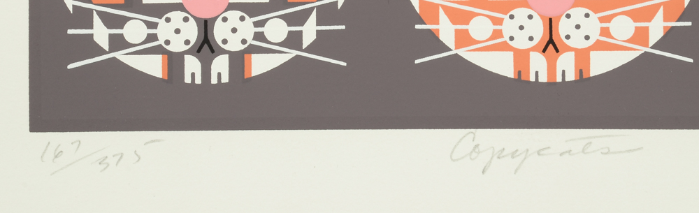 Edie Harper Original 1987 Limited Edition Serigraph "Copycats"