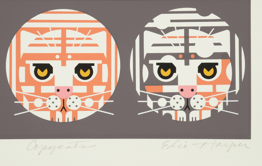 Edie Harper Original 1987 Limited Edition Serigraph "Copycats"